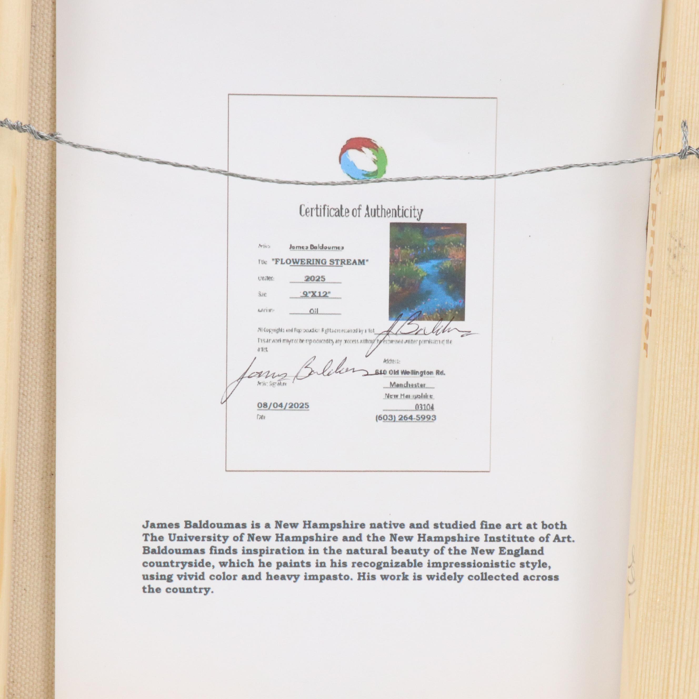 James Baldoumas Oil Painting "Flowering Stream" 2025