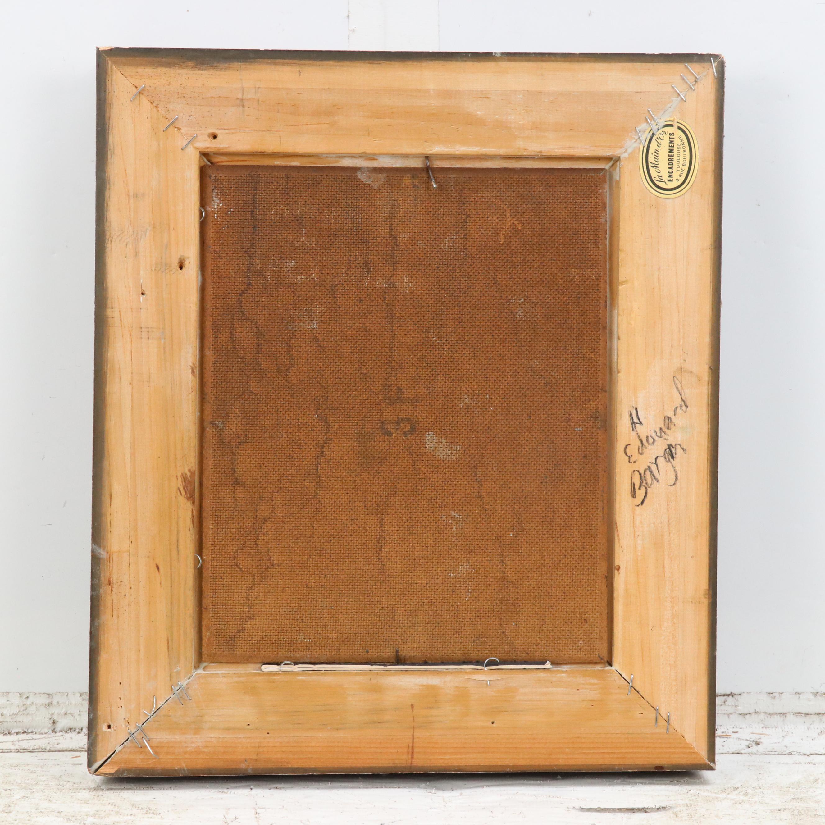 Henri Edouard Bargin Impasto Oil Painting "Vue de Fontaine," Mid to Late 20th C.