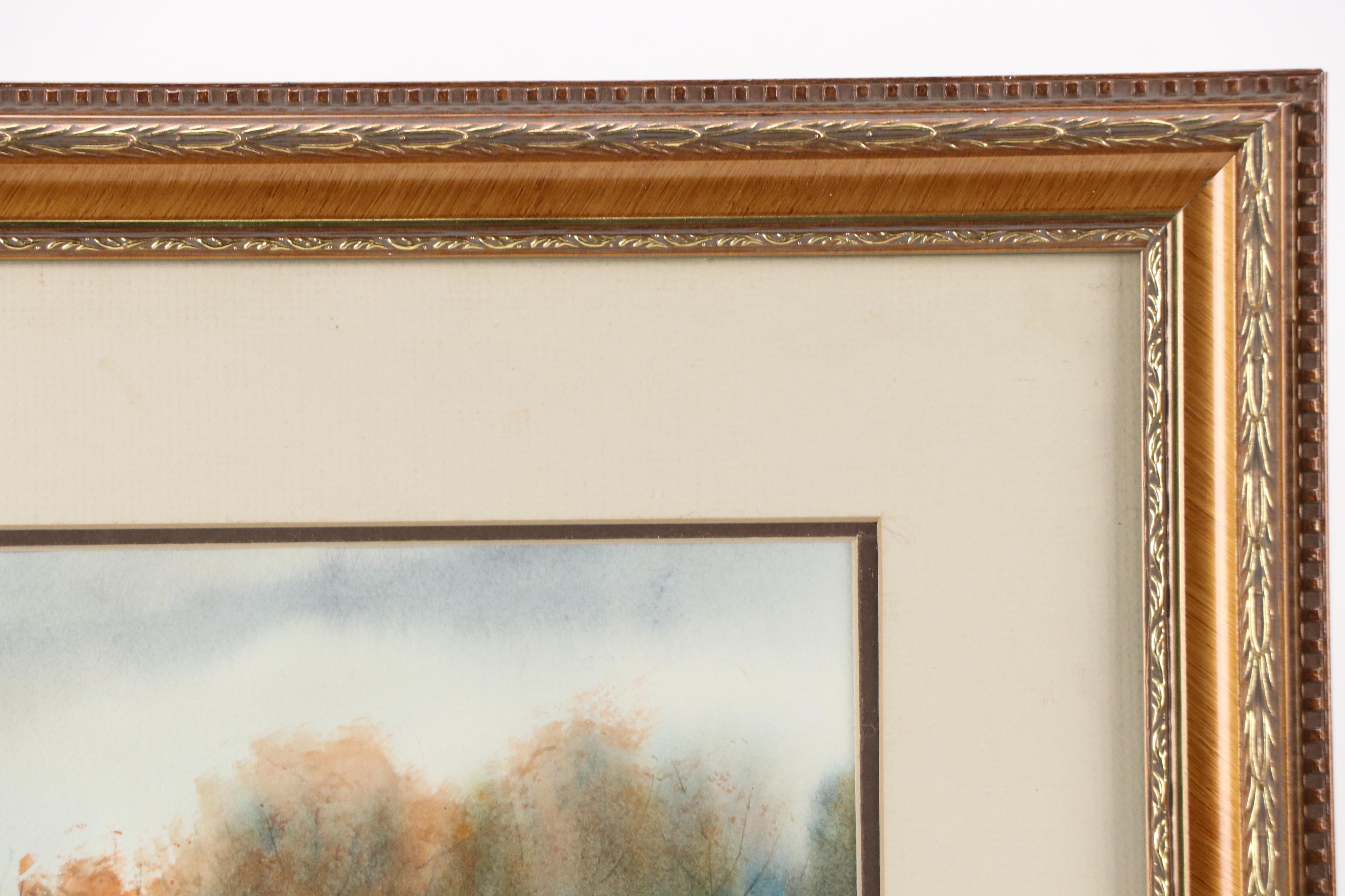 Druci Gault Autumn Lake Landscape Watercolor Painting