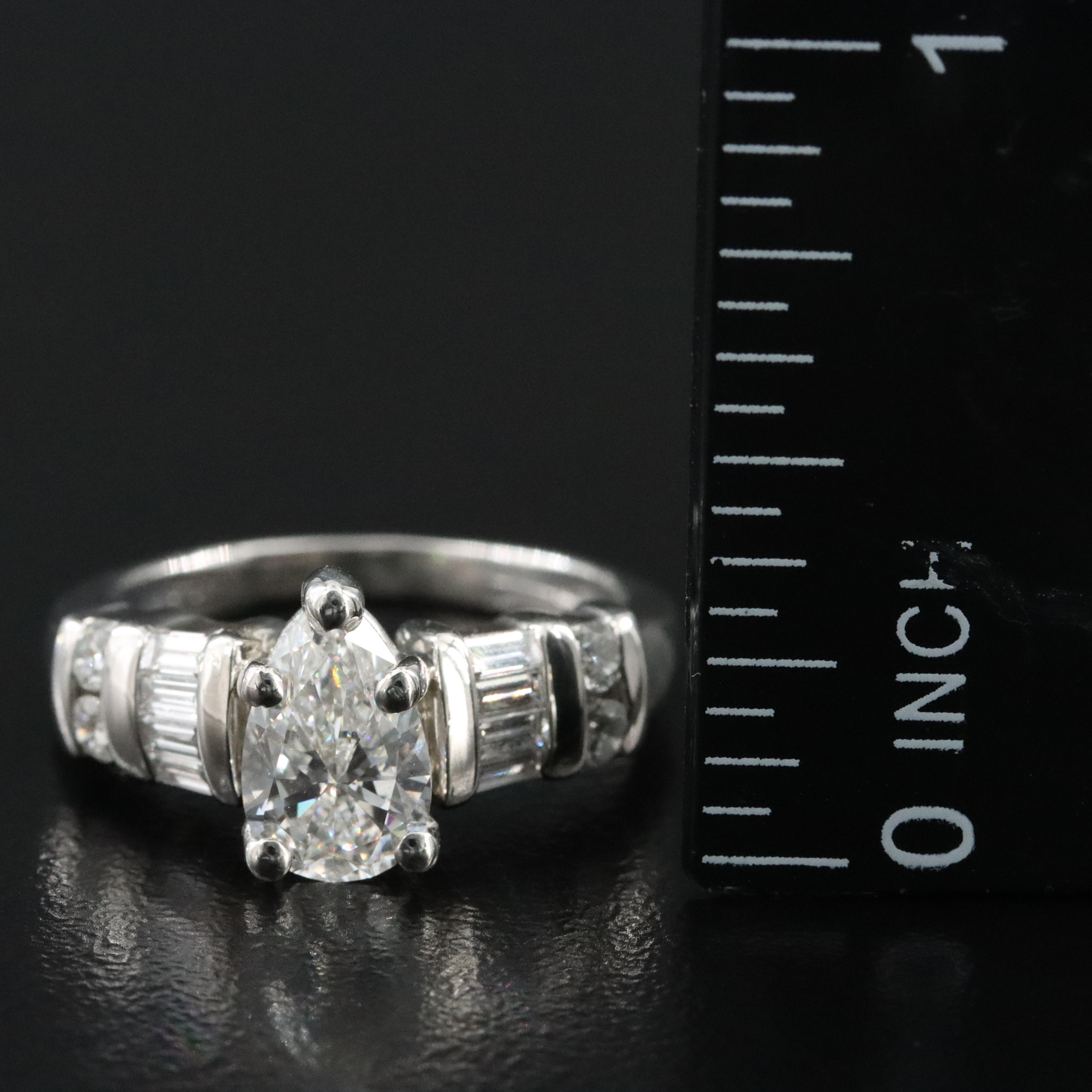 Platinum 1.43 CTW Diamond Ring with Lab Grown Center