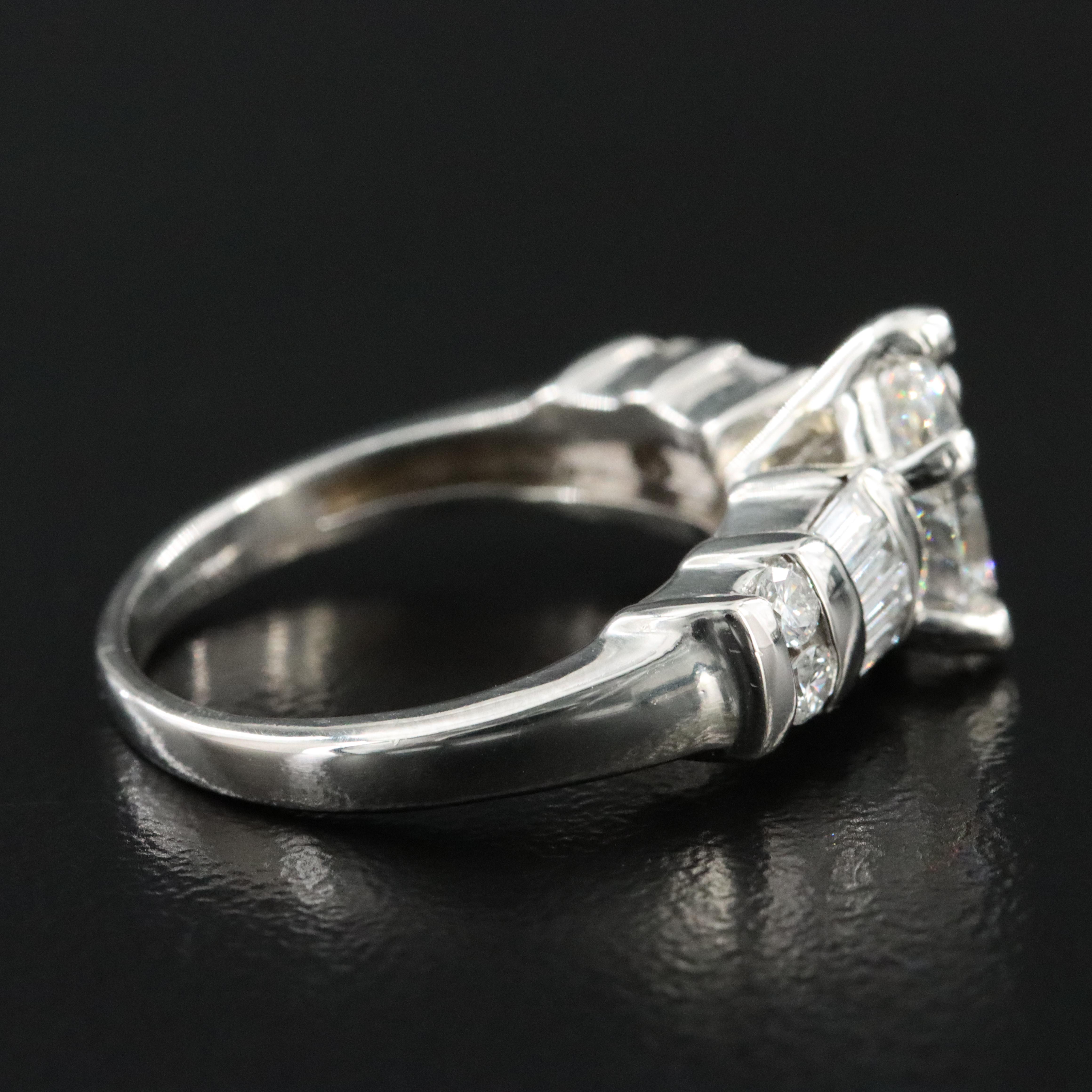 Platinum 1.43 CTW Diamond Ring with Lab Grown Center
