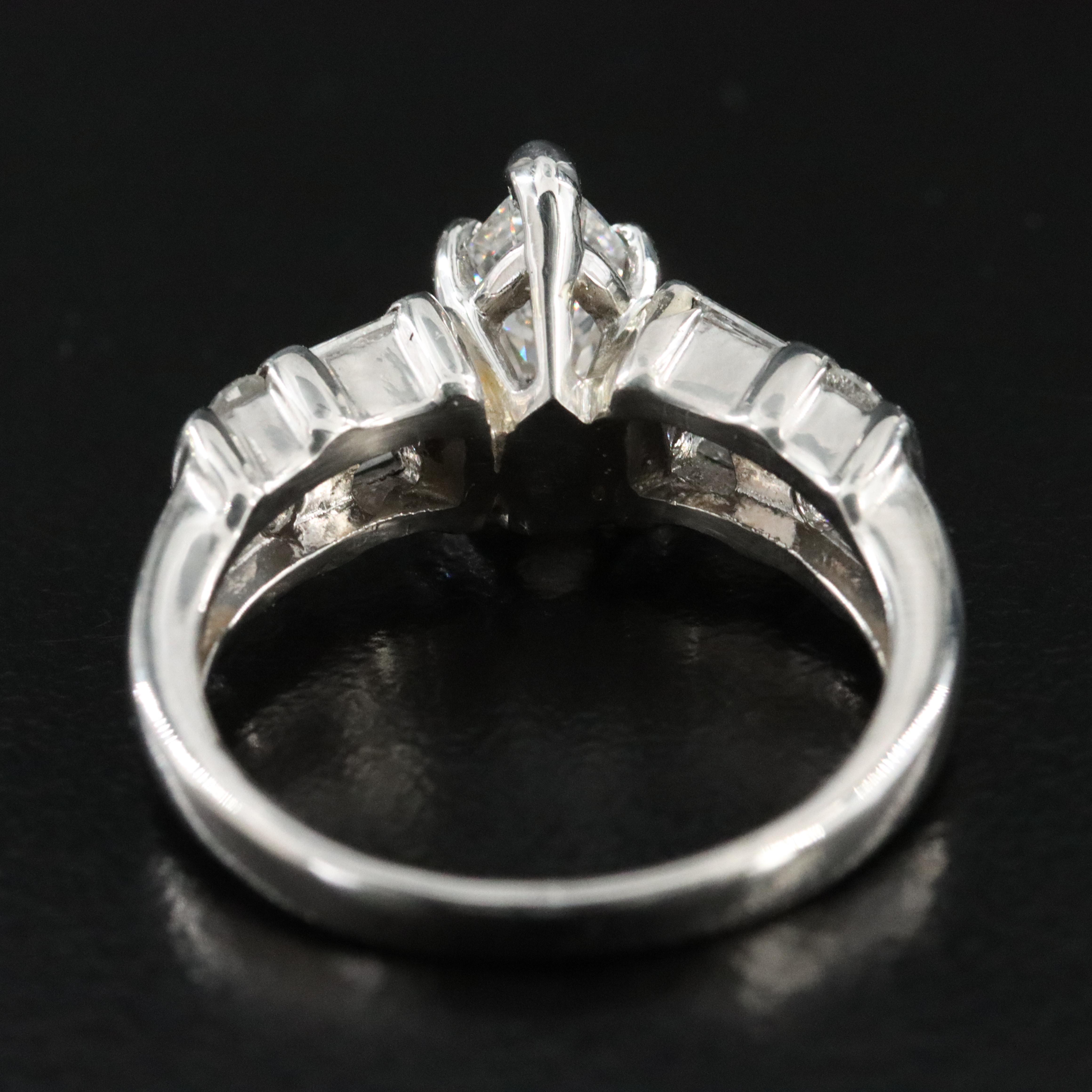 Platinum 1.43 CTW Diamond Ring with Lab Grown Center