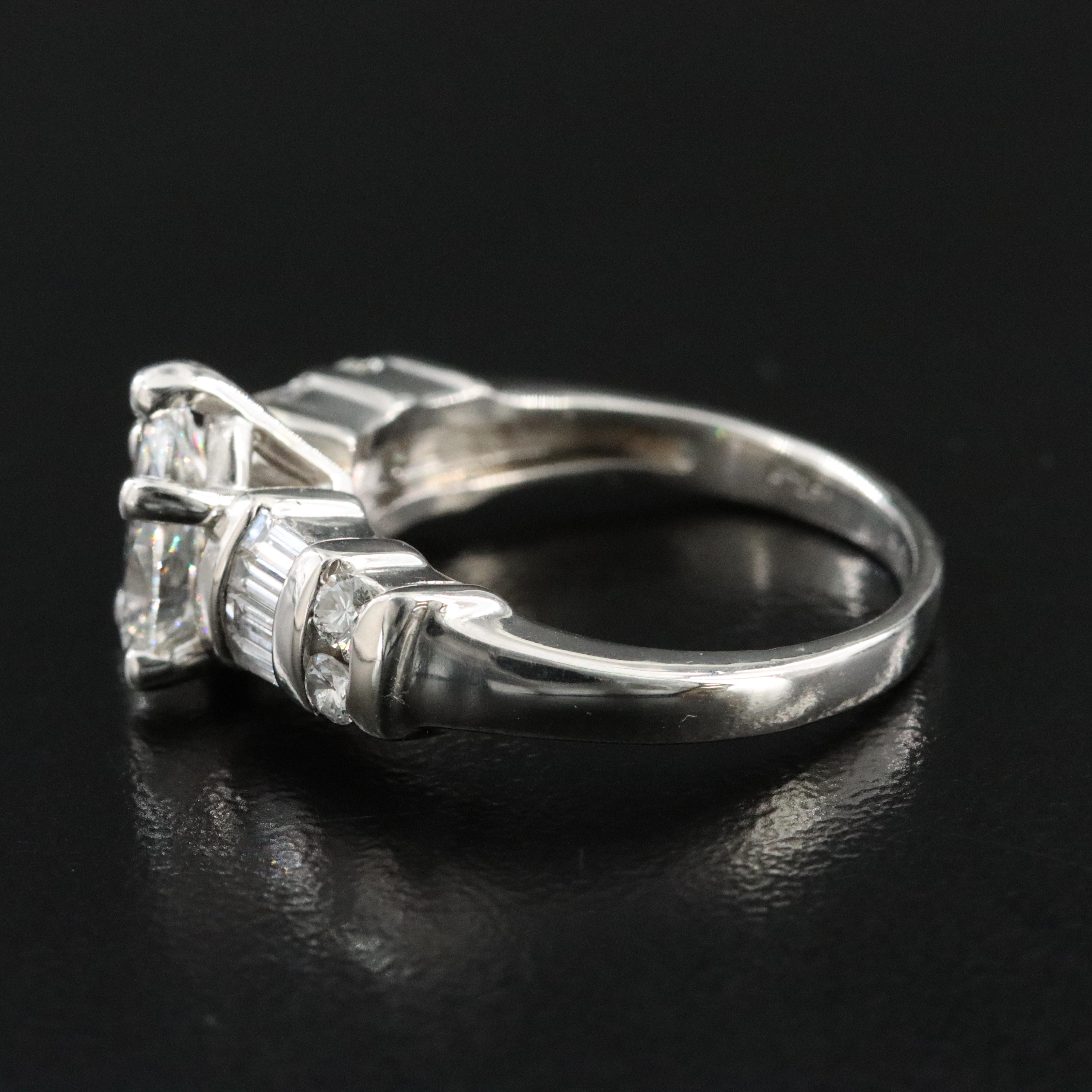 Platinum 1.43 CTW Diamond Ring with Lab Grown Center
