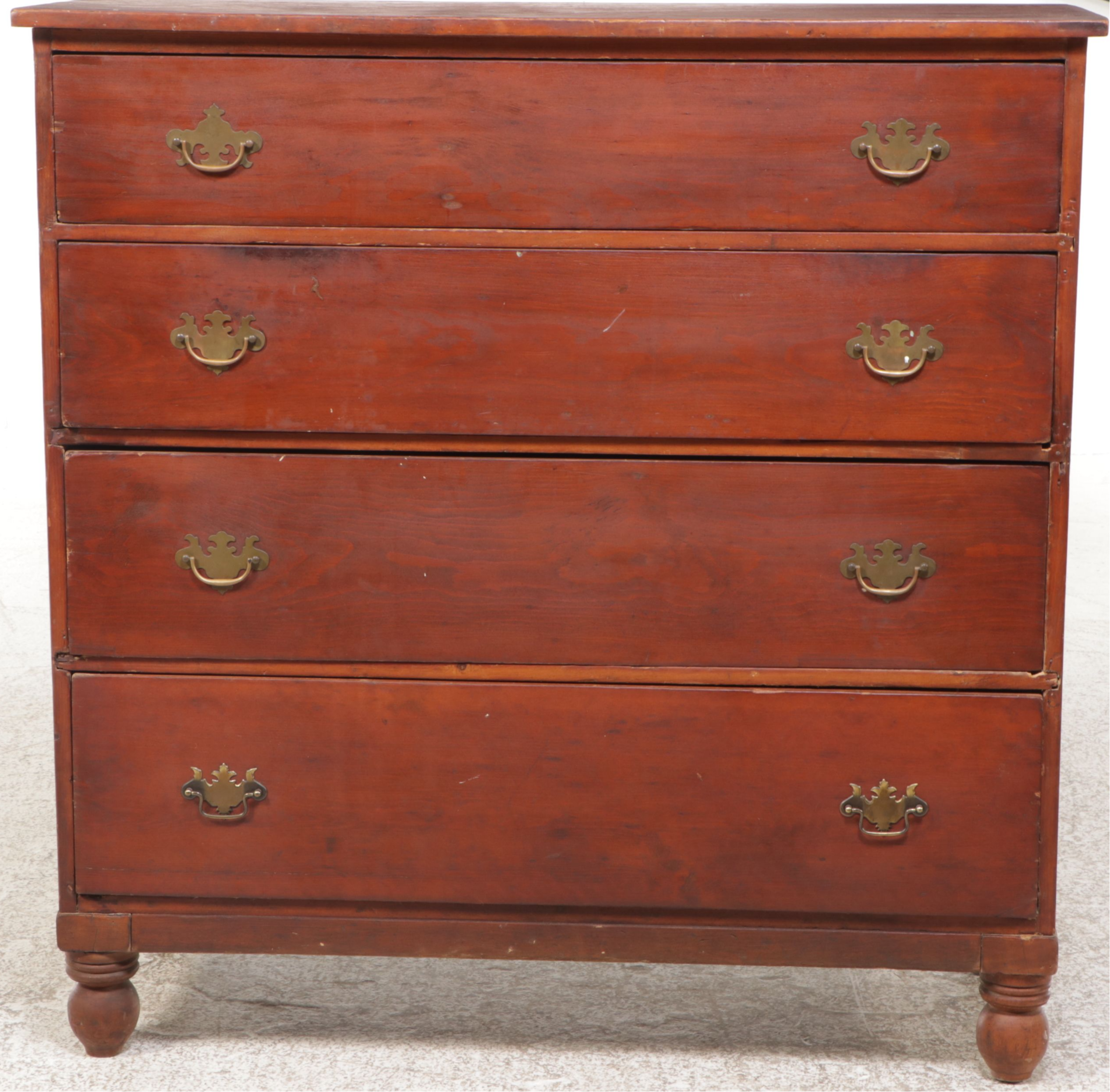 Chippendale Style Pine Chest of Drawers, 19th Century