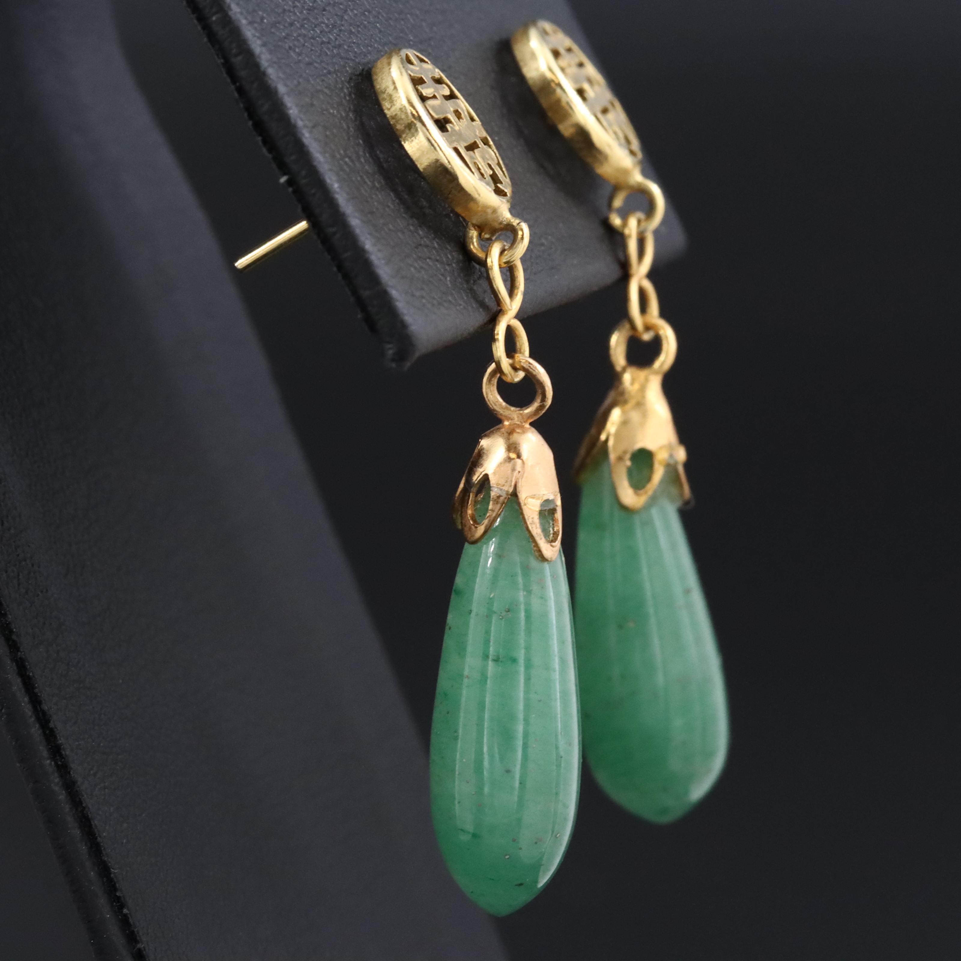 Aventurine Teardrop Earrings