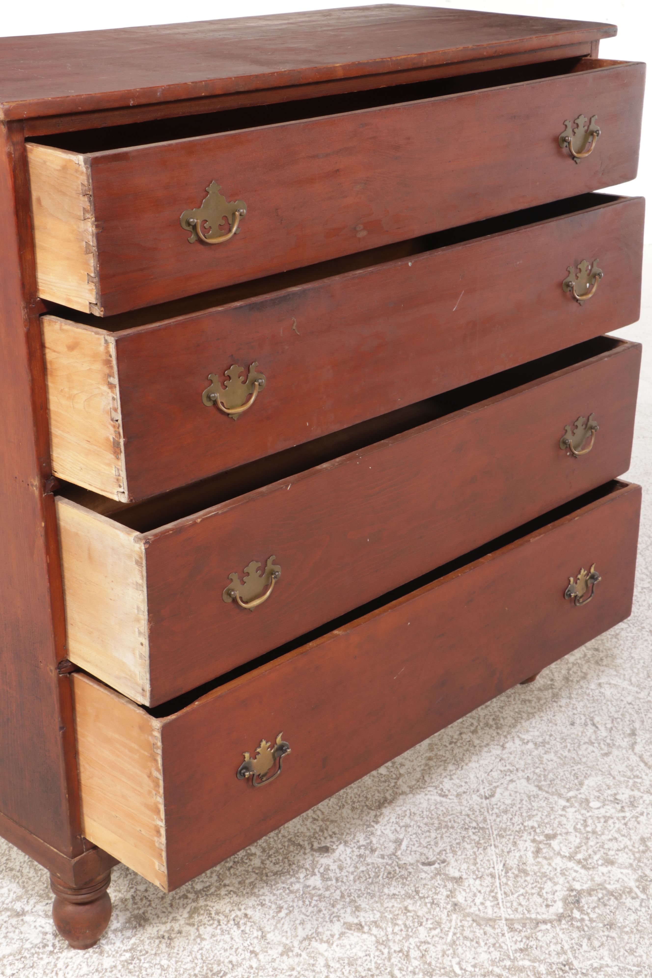 Chippendale Style Pine Chest of Drawers, 19th Century