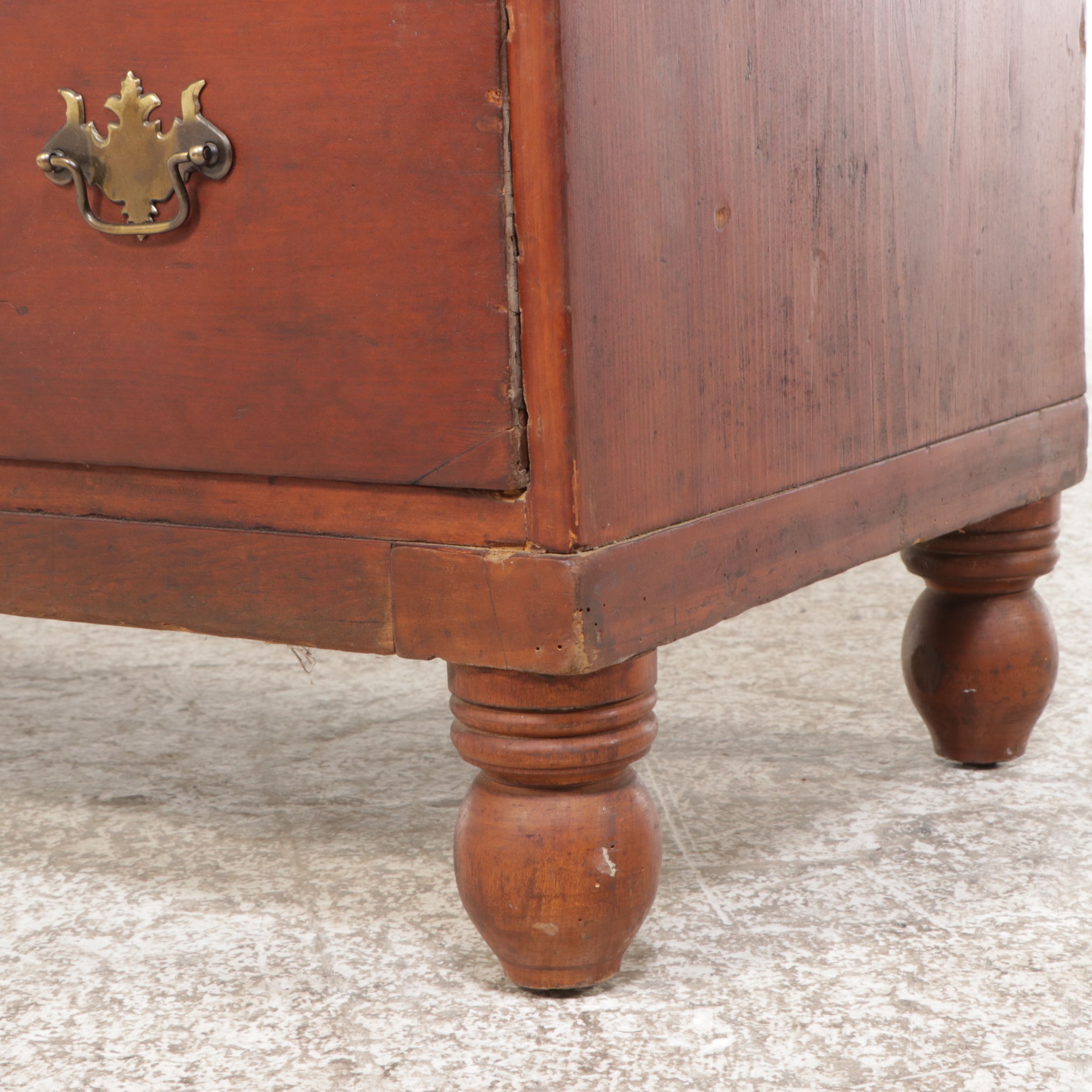 Chippendale Style Pine Chest of Drawers, 19th Century
