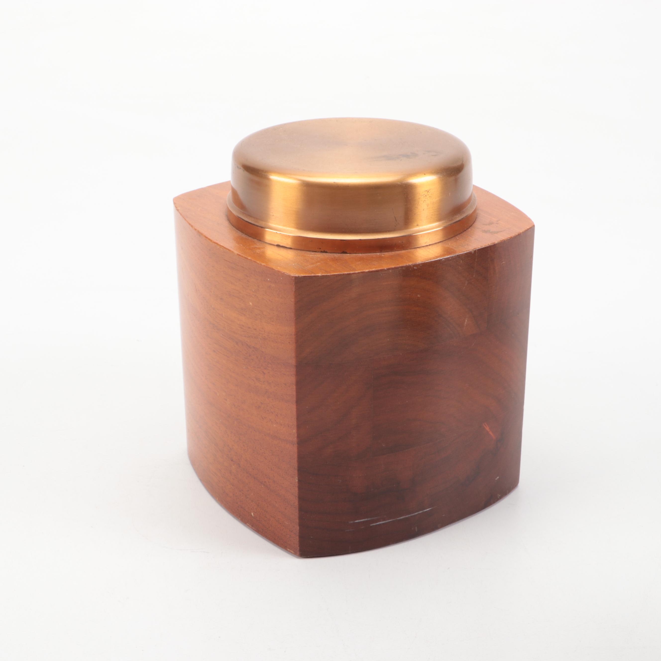 Carved Wood and Copper Humidors, Mid-20th Century