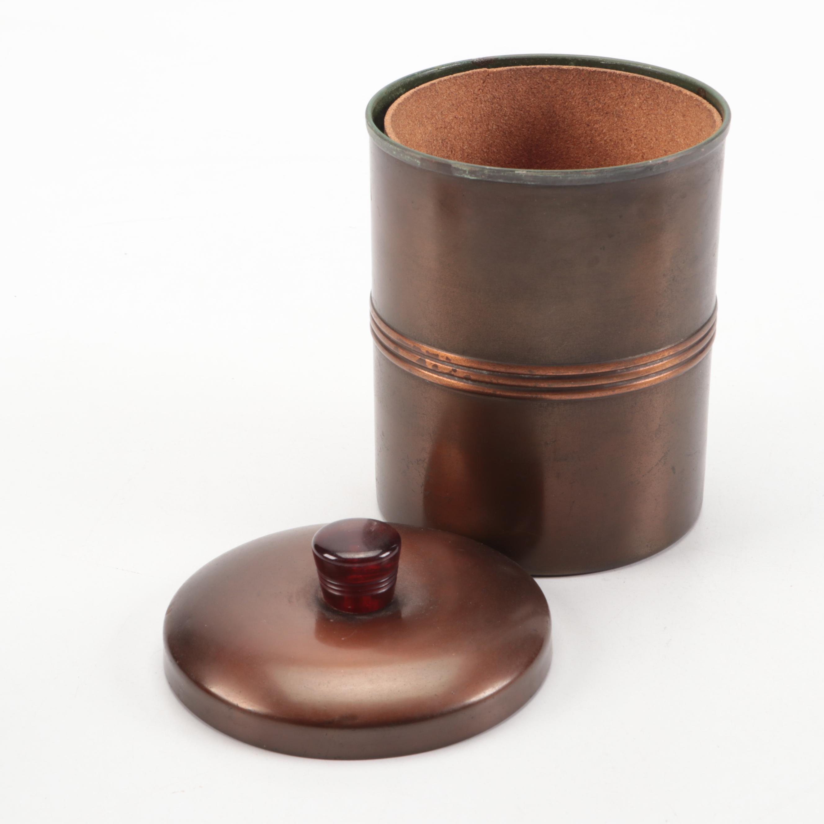 Carved Wood and Copper Humidors, Mid-20th Century