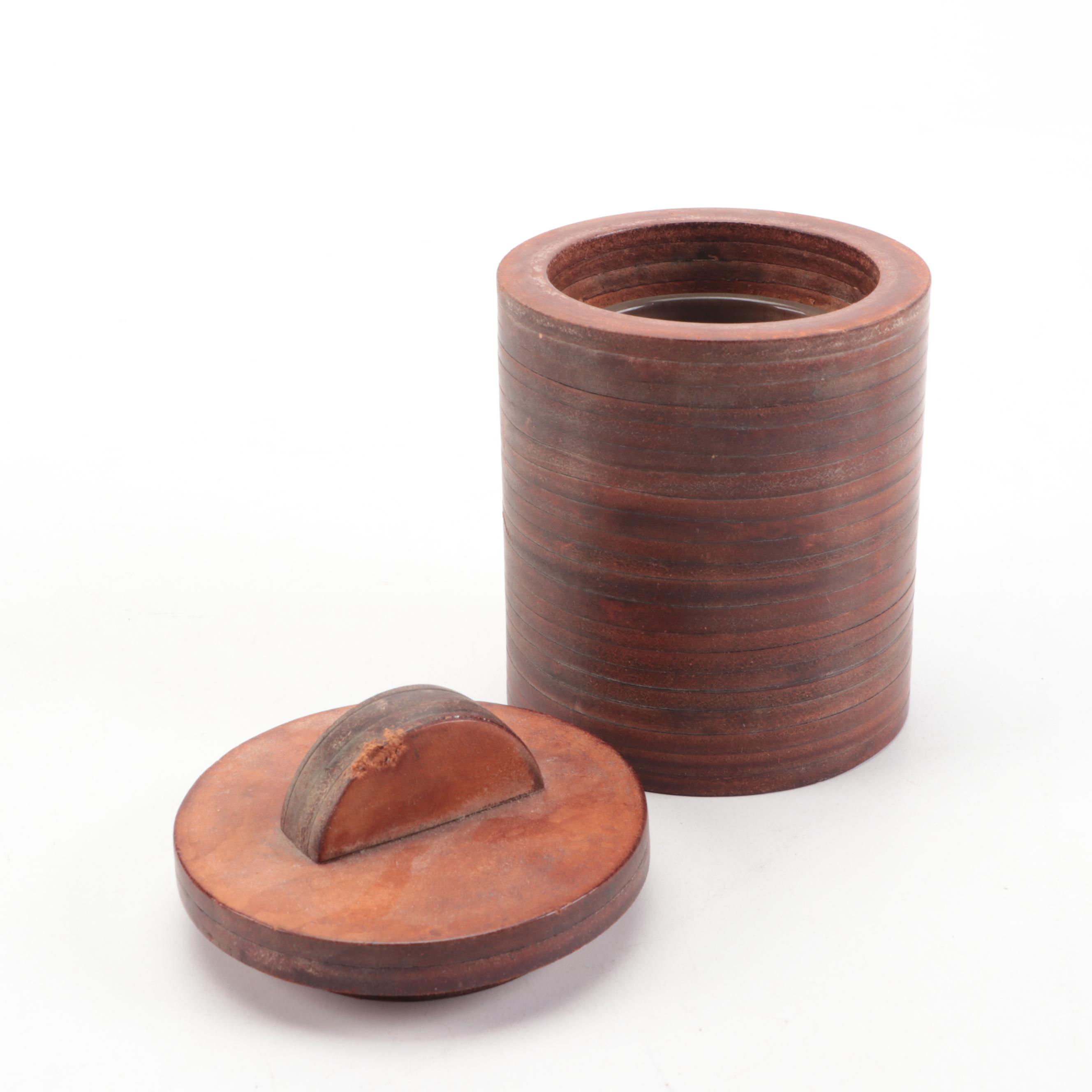 Carved Wood and Copper Humidors, Mid-20th Century