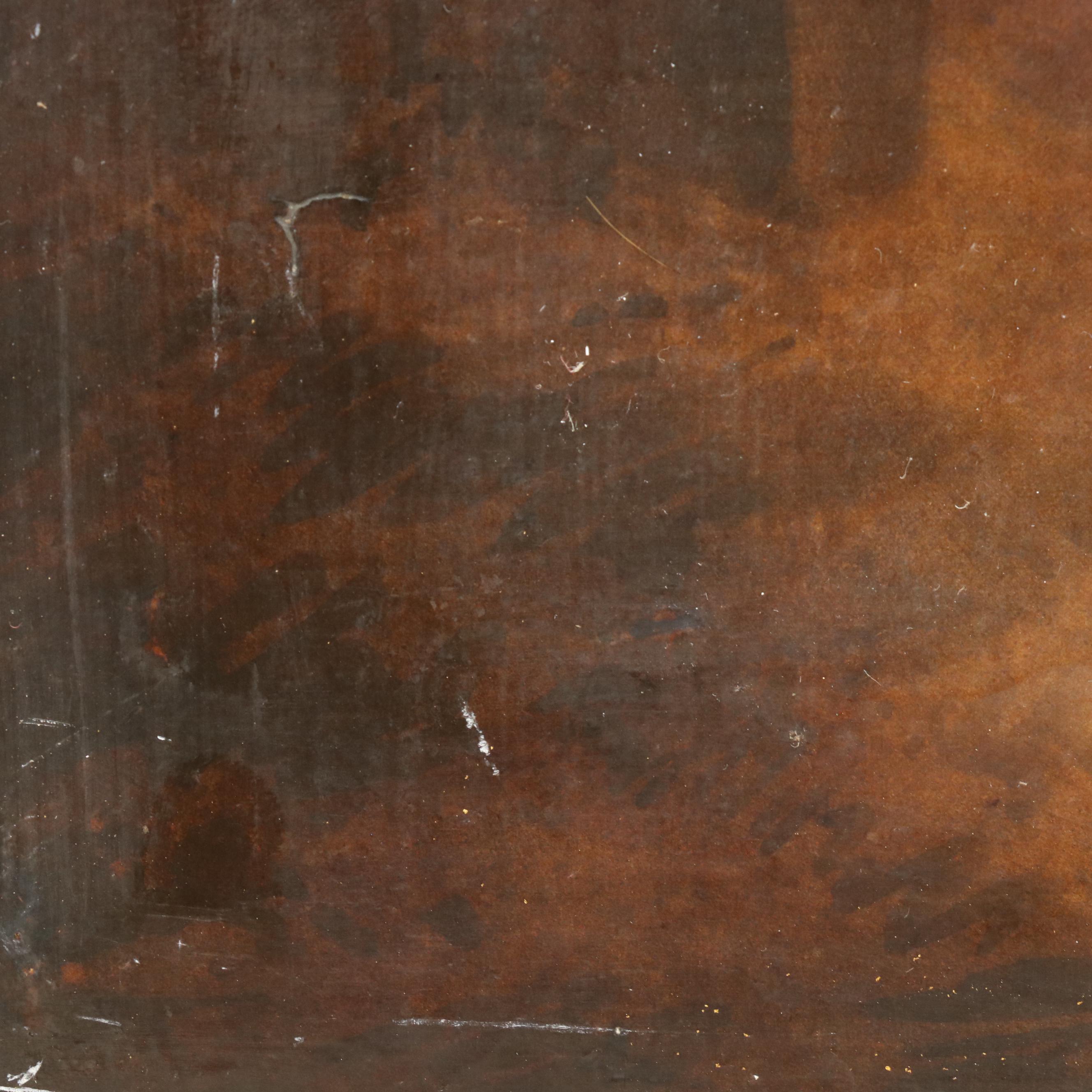 In the Manner of George Morland Hand-Embellished Intaglio Print of Barn Interior