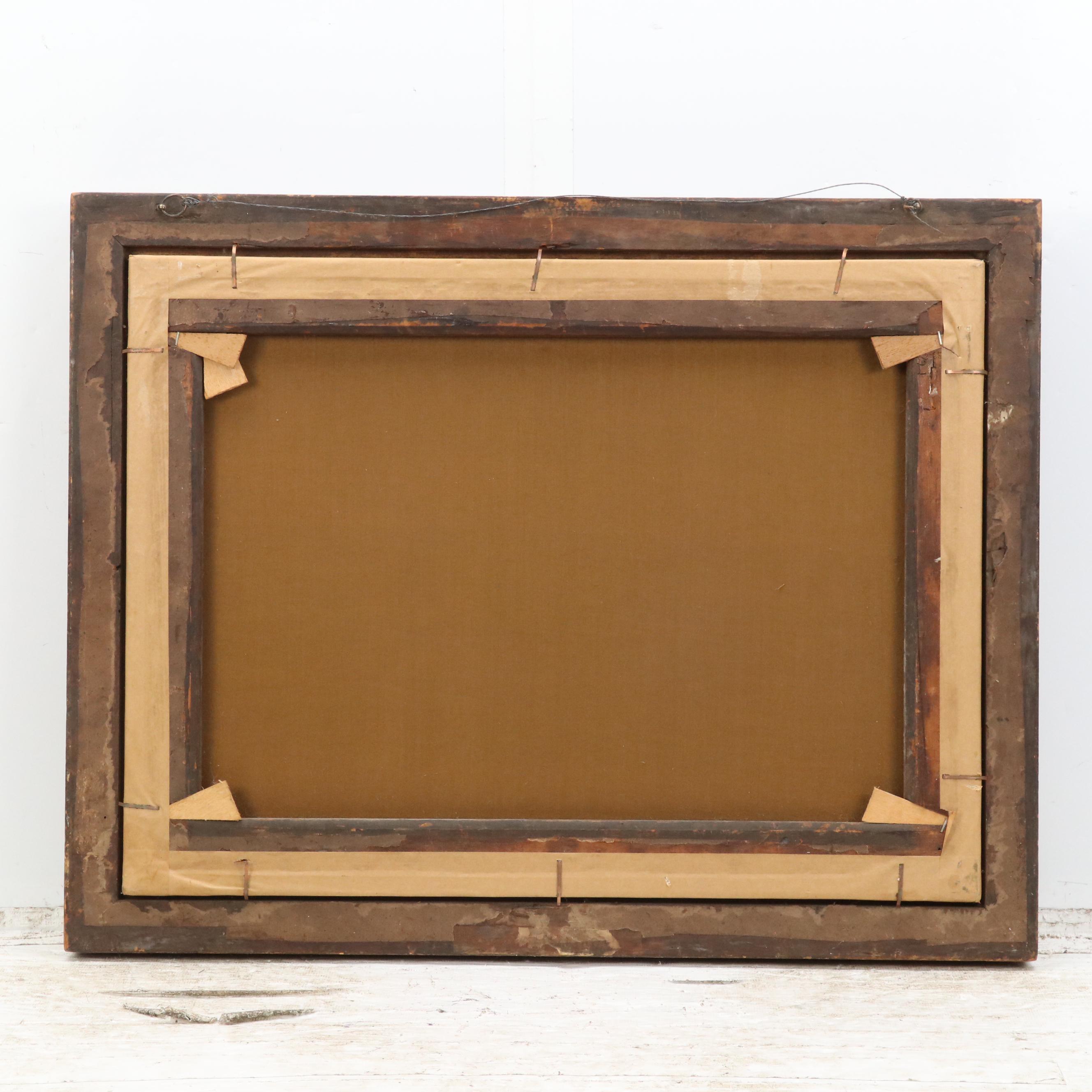 In the Manner of George Morland Hand-Embellished Intaglio Print of Barn Interior