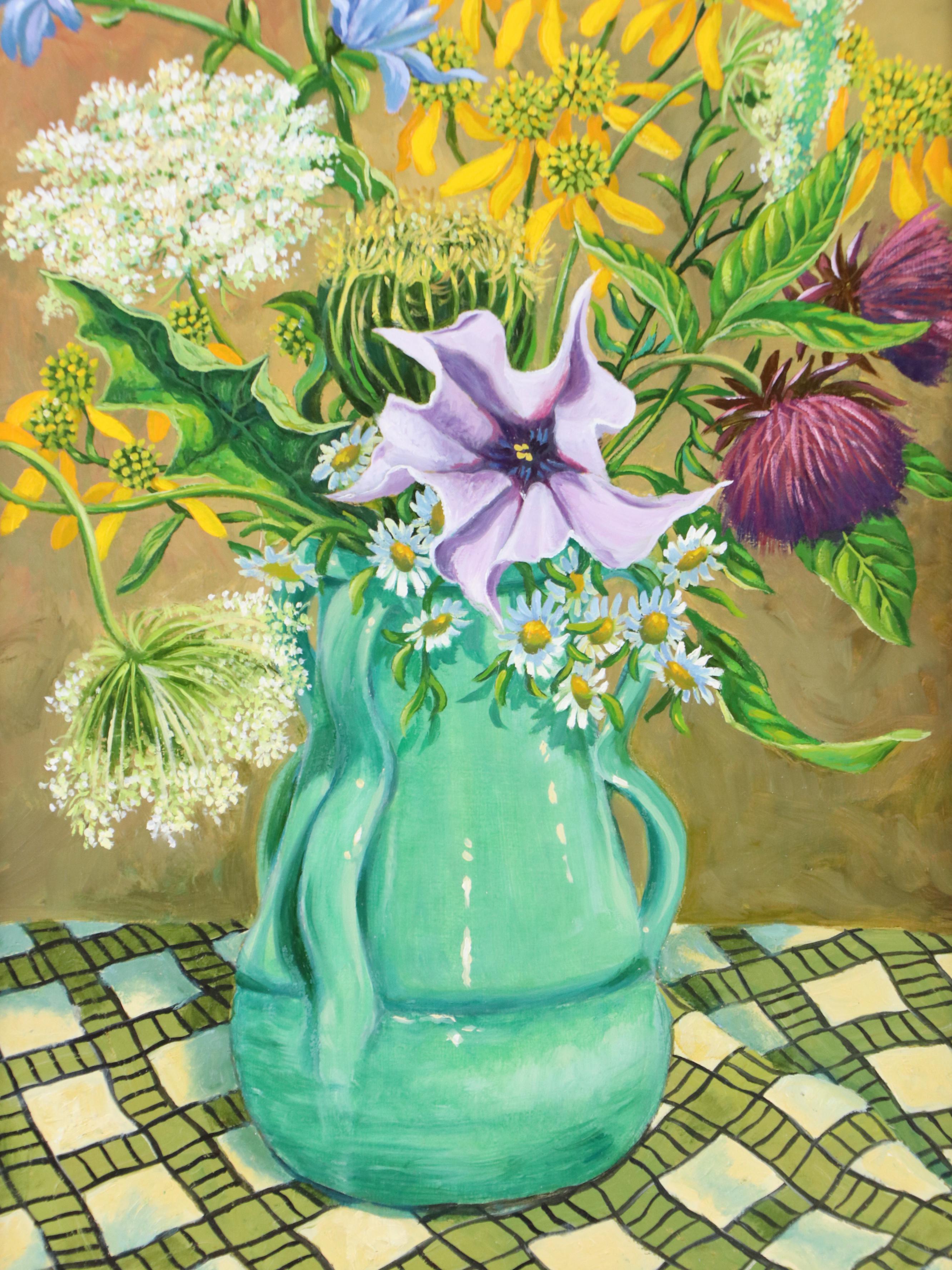 Lee Funderburg Painting "Still Life With Turquoise Vase," 1999