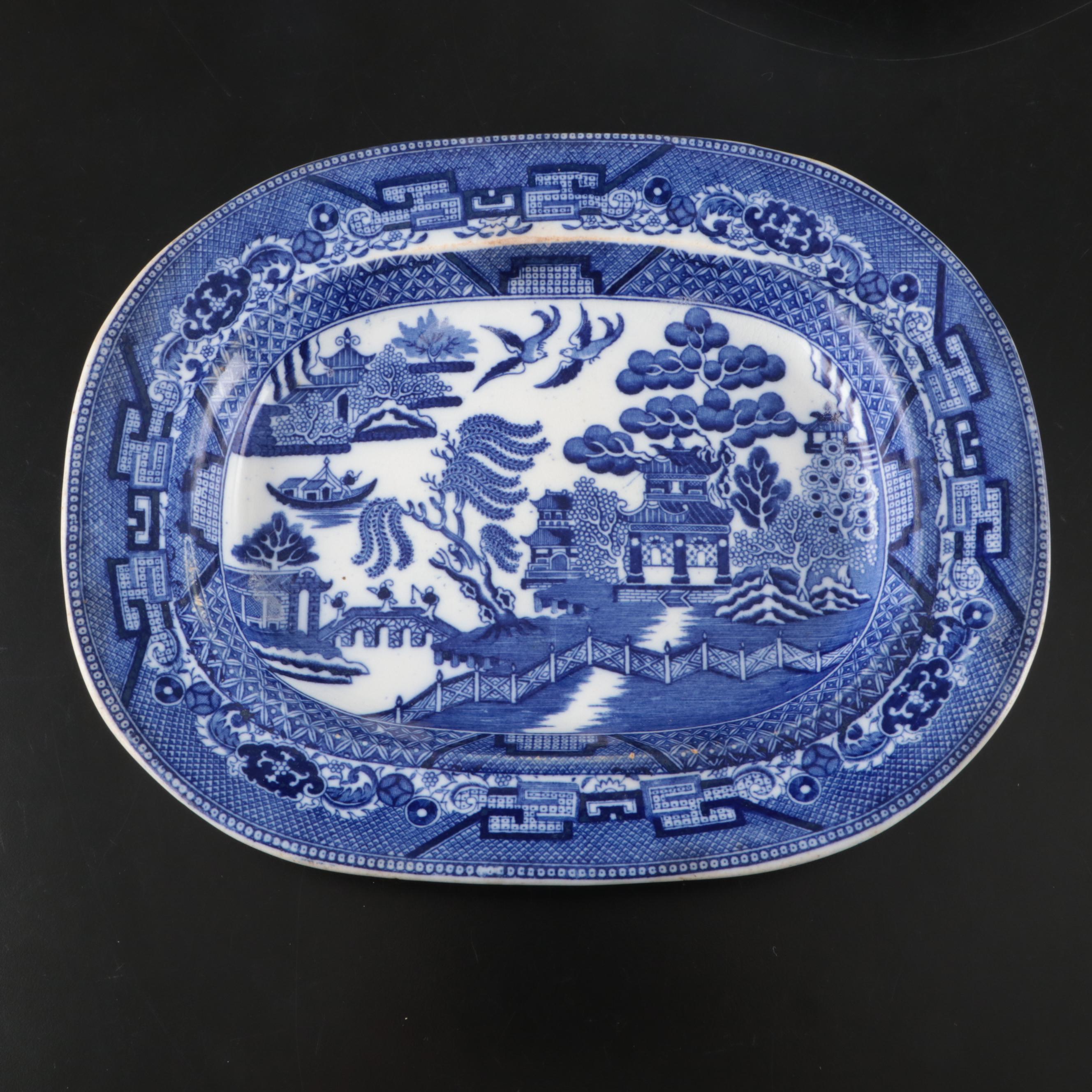 Wedgwood "Romantic England" and Other Blue and White Ceramic Dishes