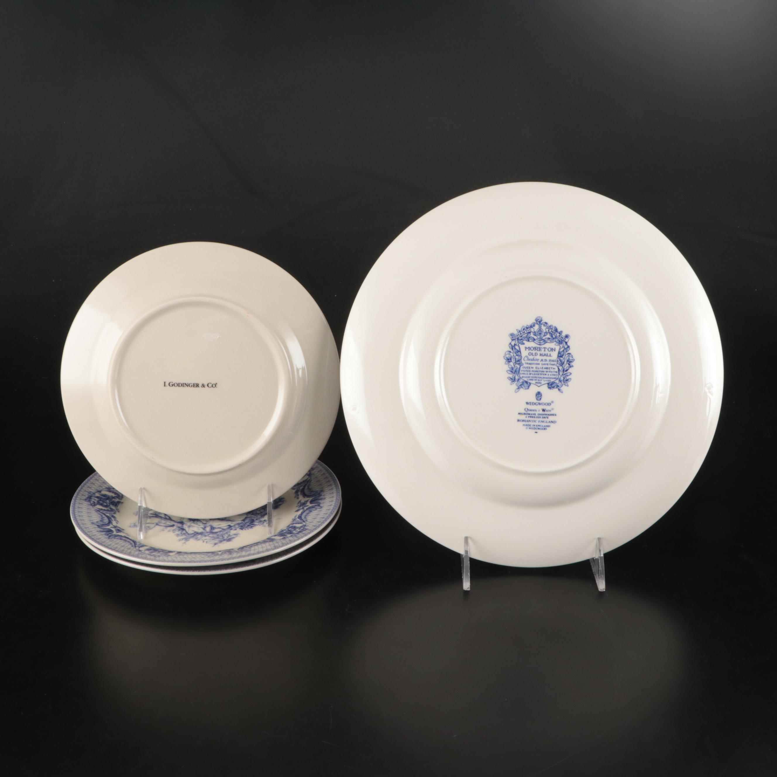 Wedgwood "Romantic England" and Other Blue and White Ceramic Dishes