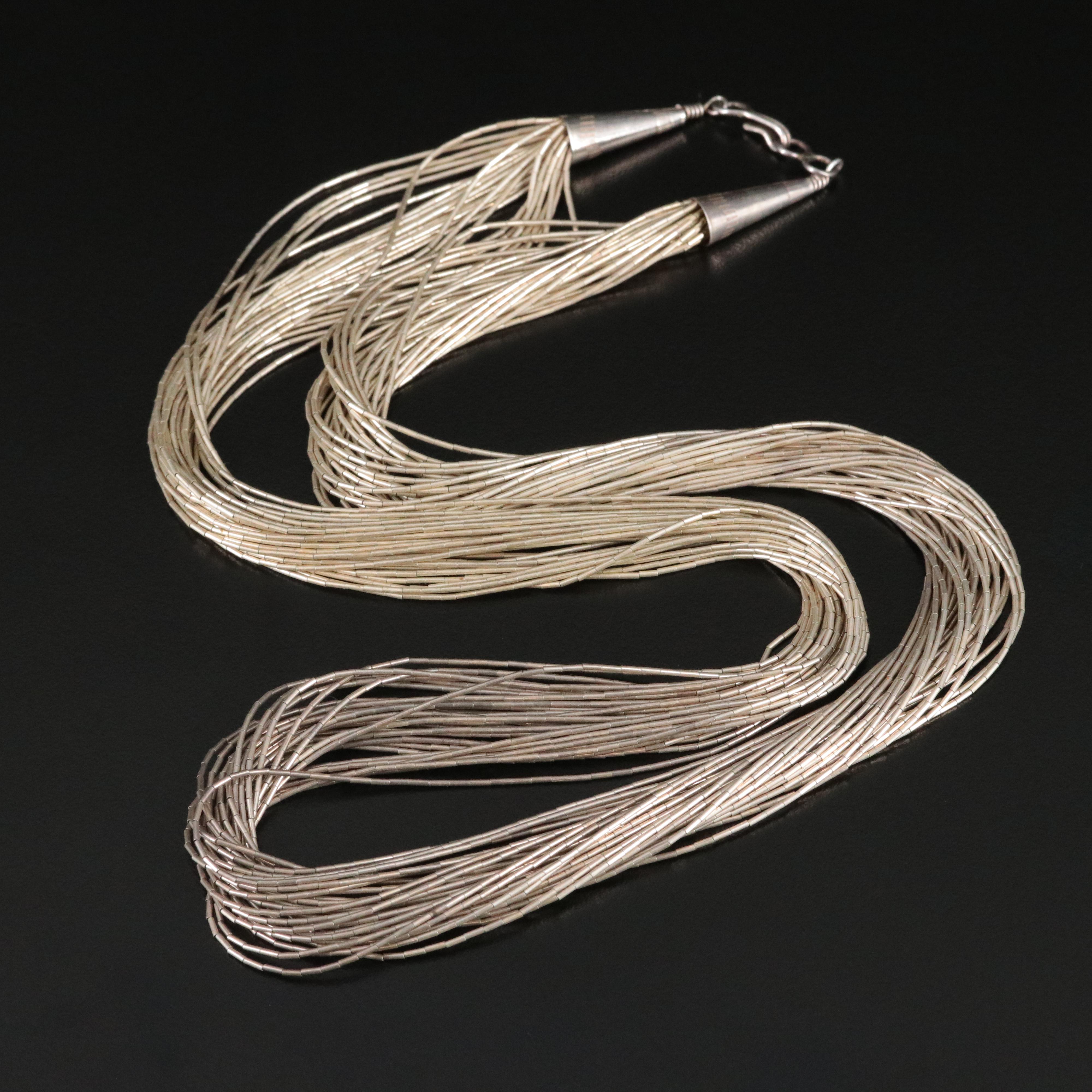 Vintage Sterling Liquid Silver Necklace