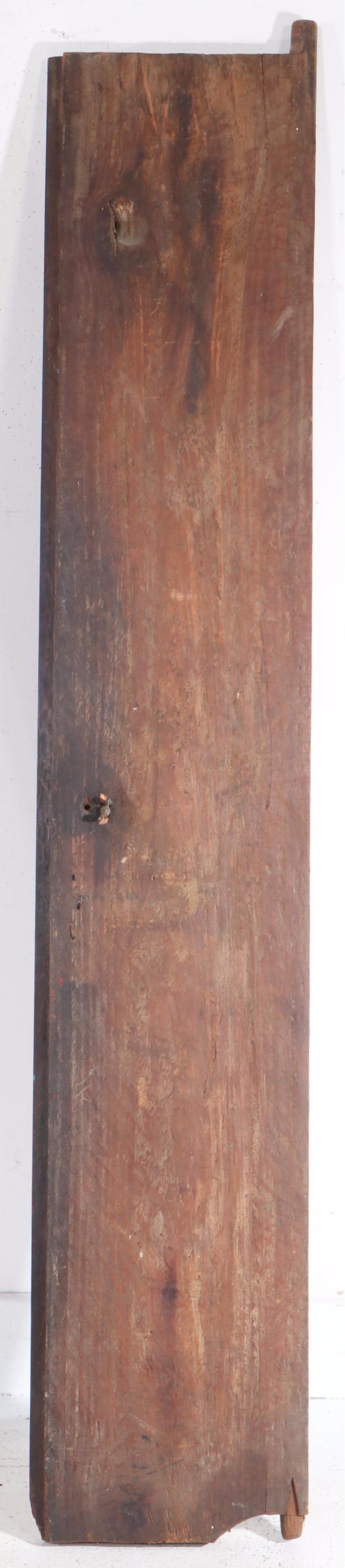 Architectural Salvage Hand-Painted Wooden Door Arch Panel with Pair of Doors