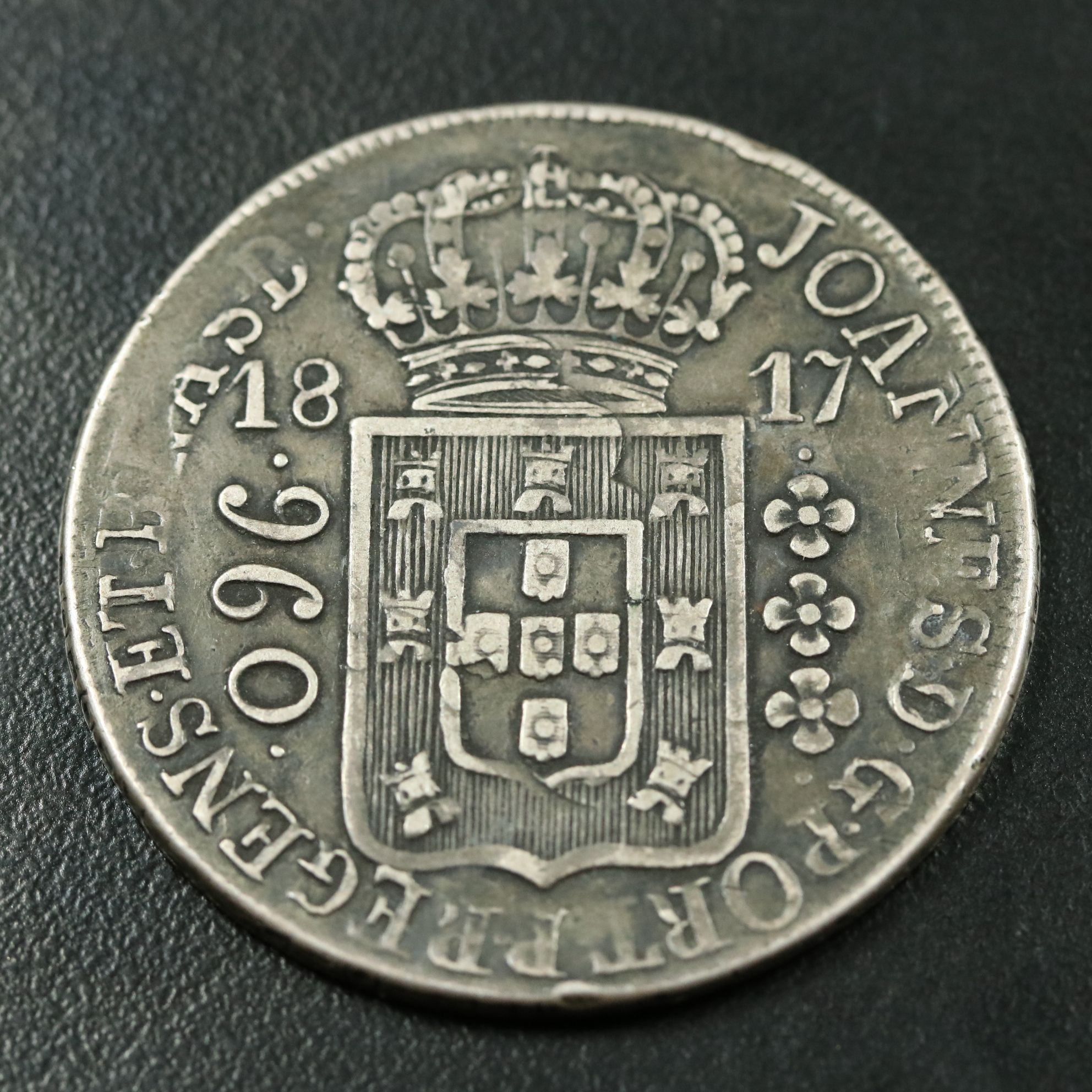 1817-R Brazil 960 Reis Silver Crown