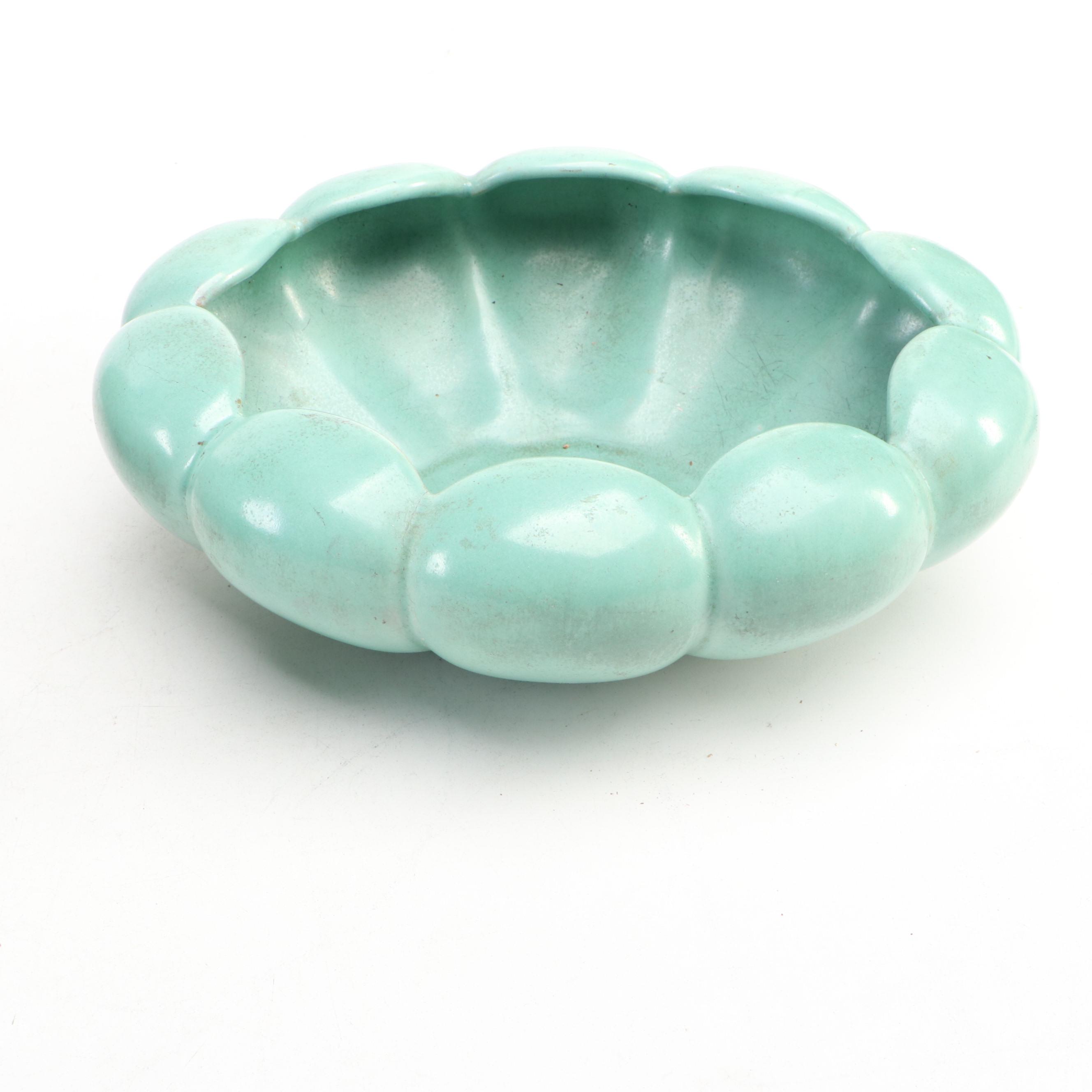 Vintage  Art Pottery Vases with Artificial Plants