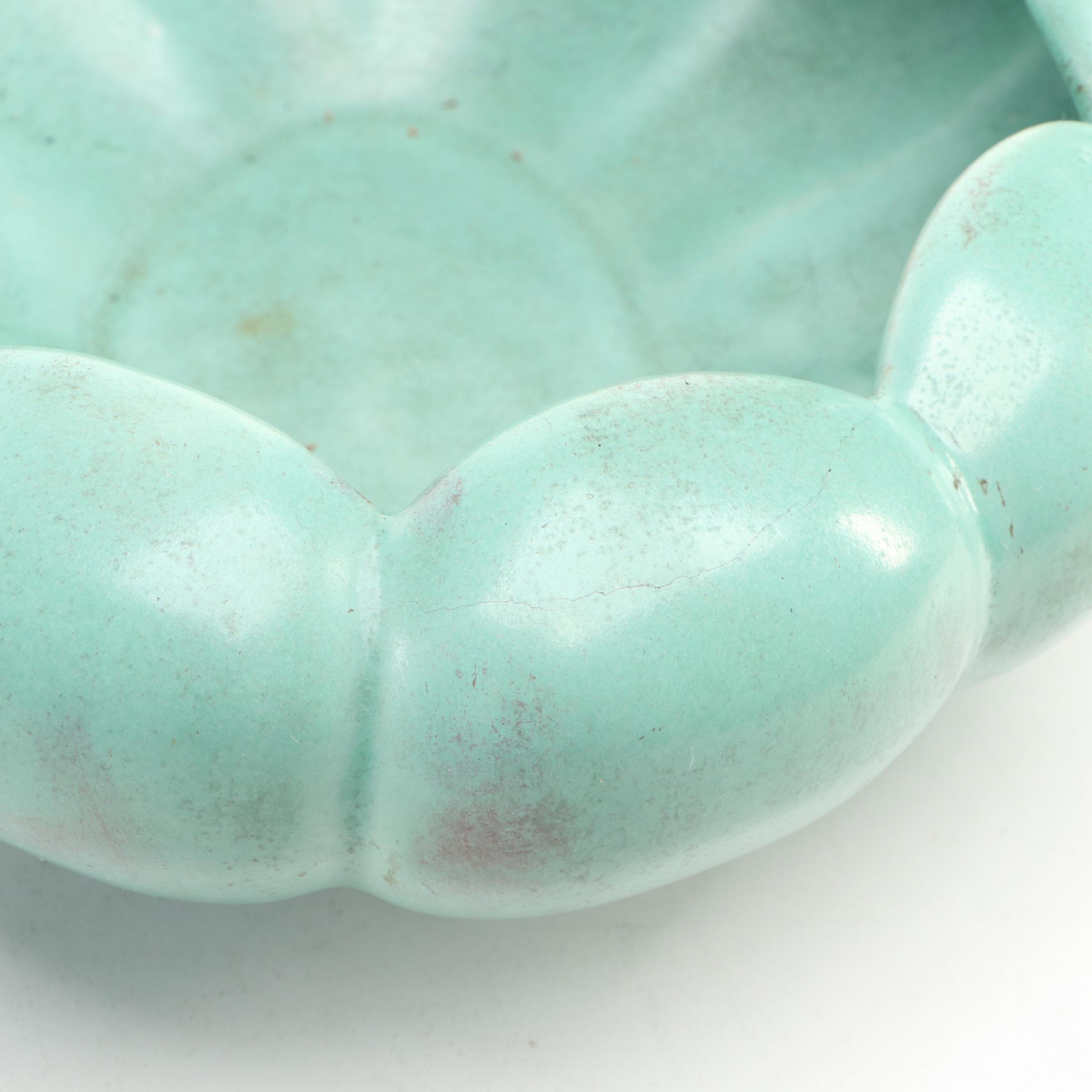 Vintage  Art Pottery Vases with Artificial Plants