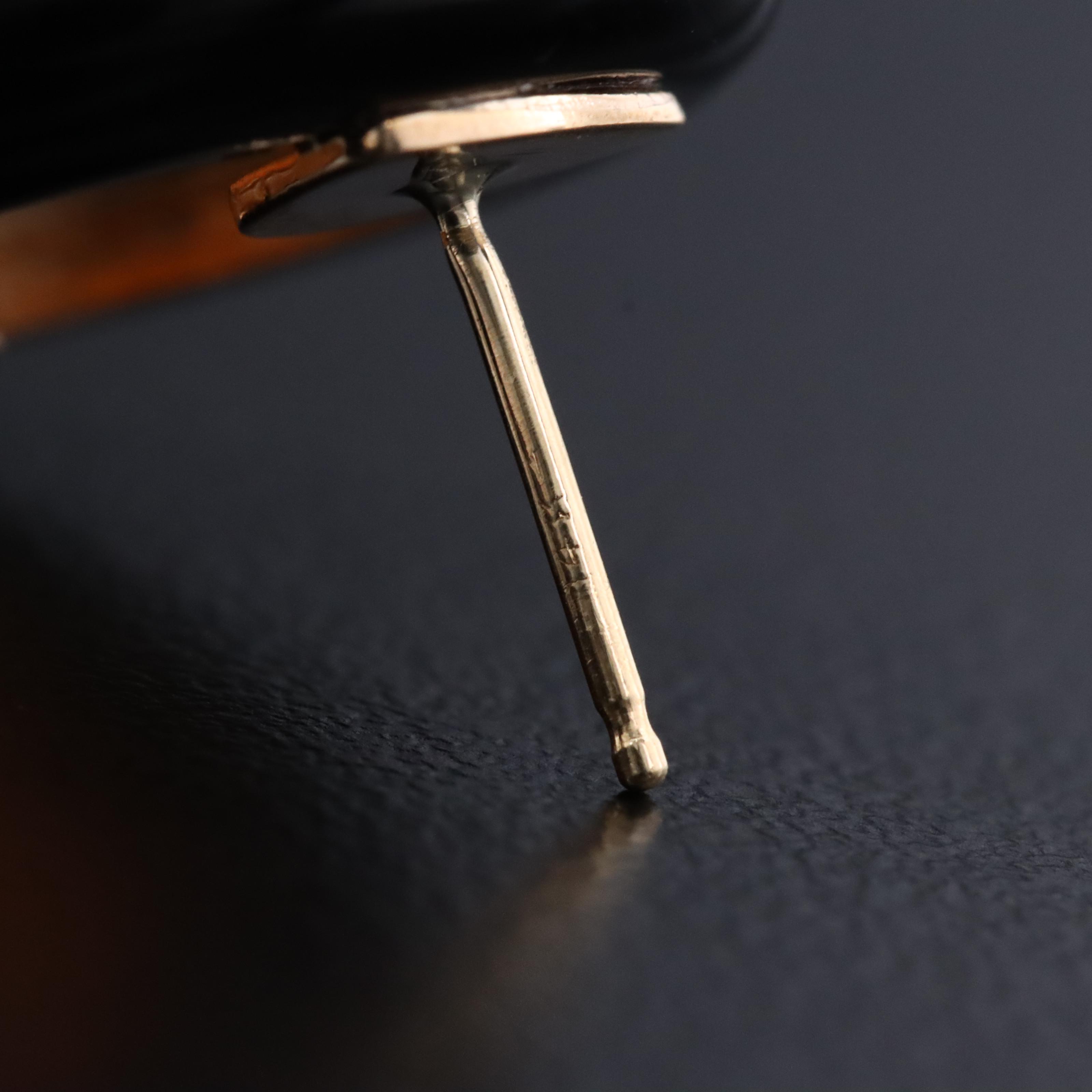 14K Pearl and Black Onyx Button Earrings