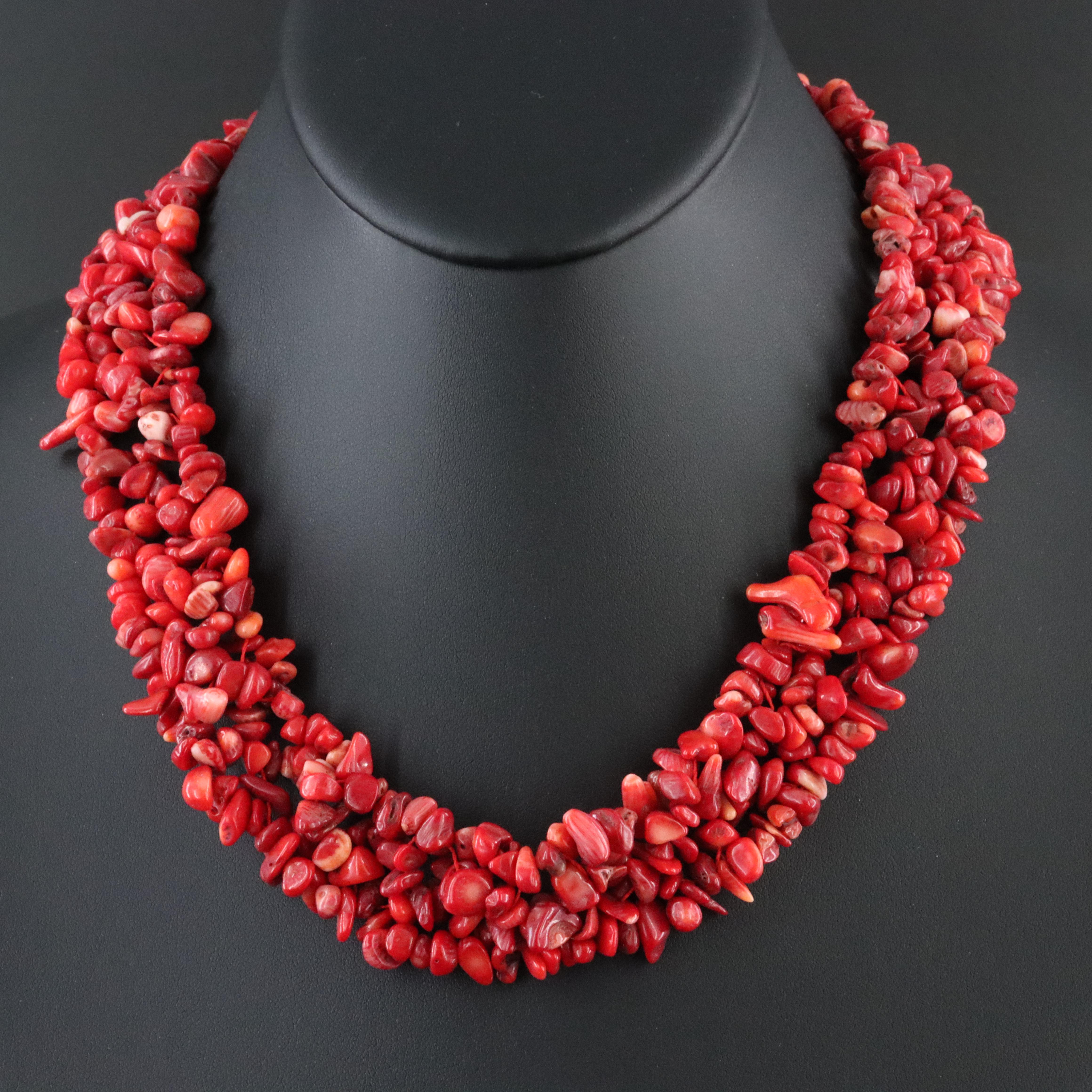 Braided Coral Necklace