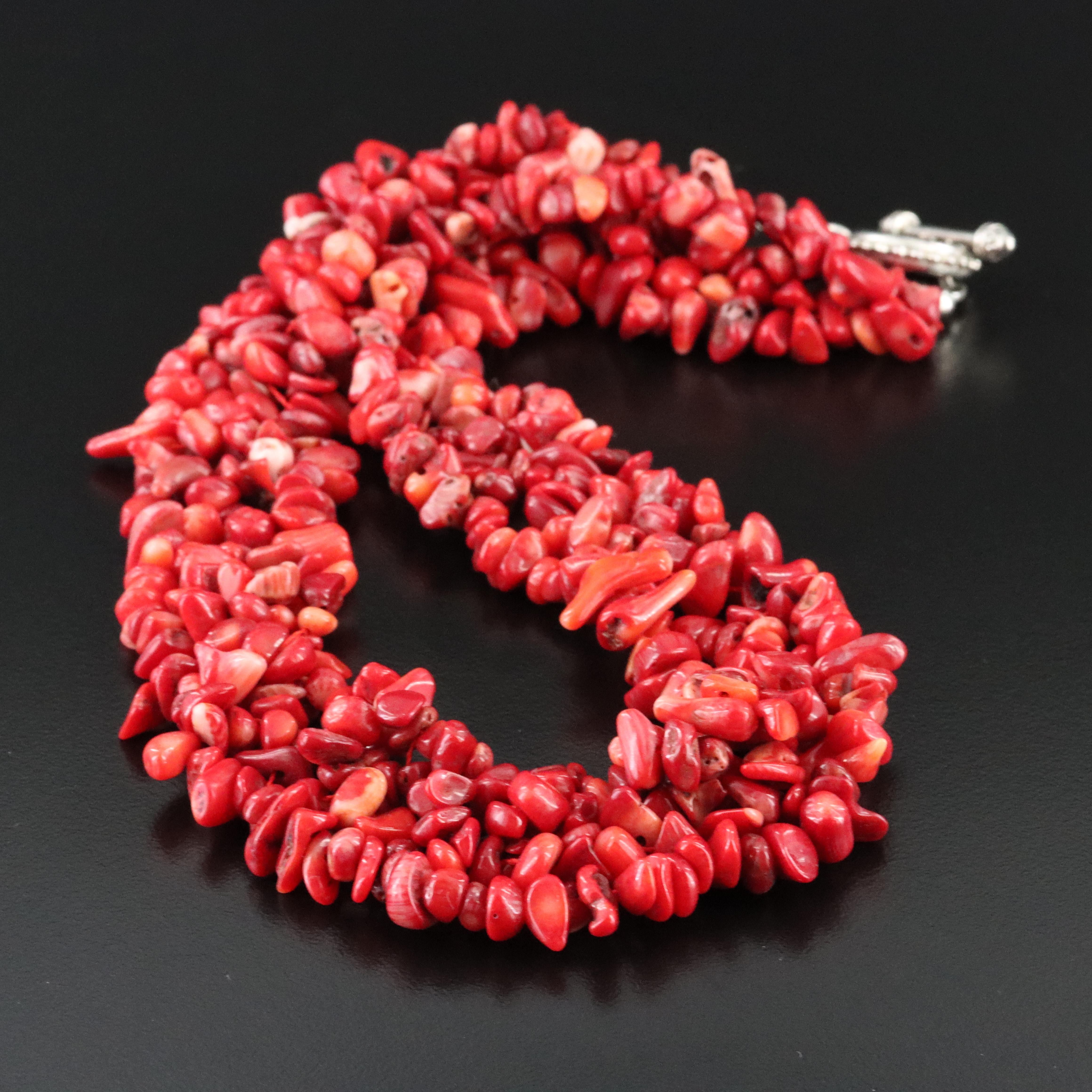 Braided Coral Necklace