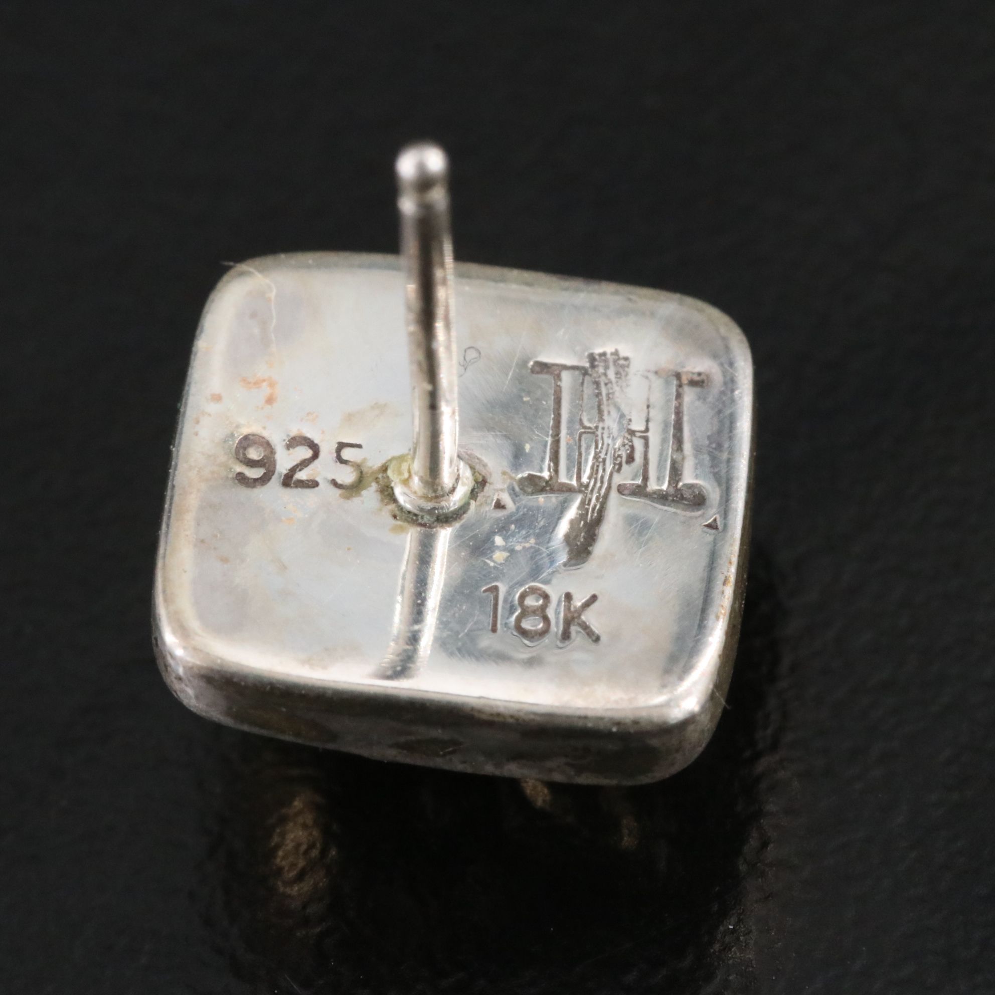 John Hardy Batu Sari Sterling and 18K Square Earrings