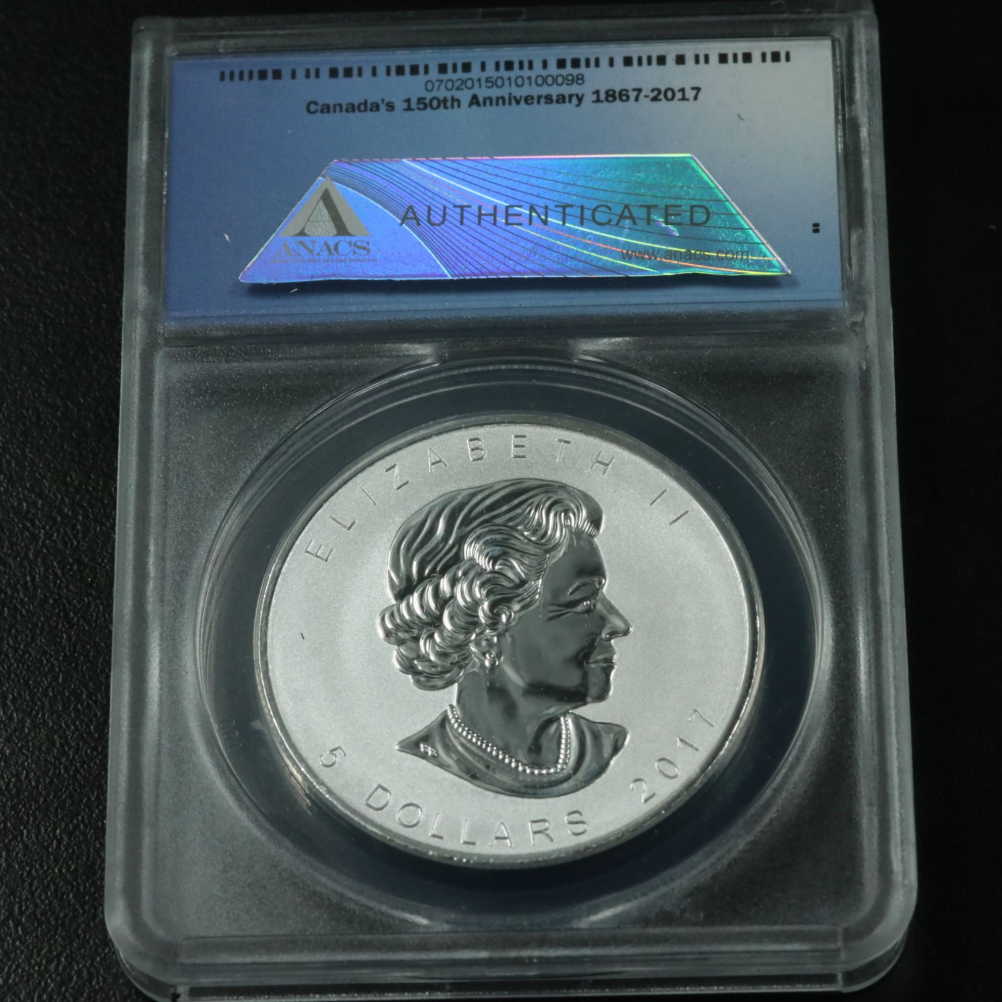 ANACS RP70 DCAM 2017 $5 Canadian Silver Maple Leaf 150th