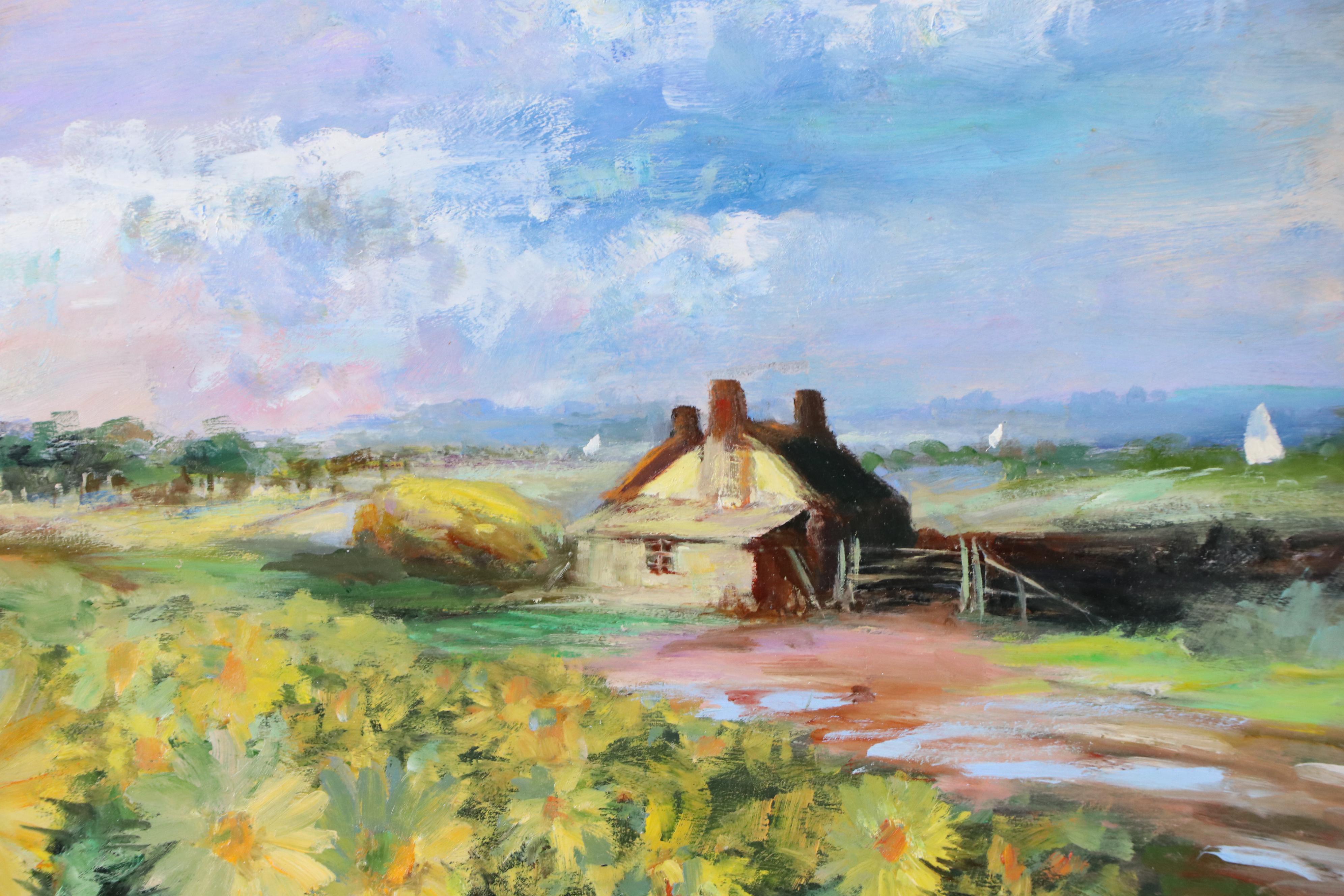 Nino Pippa Oil Painting "Remembering Van Gogh - Sunflowers by the Oise River"