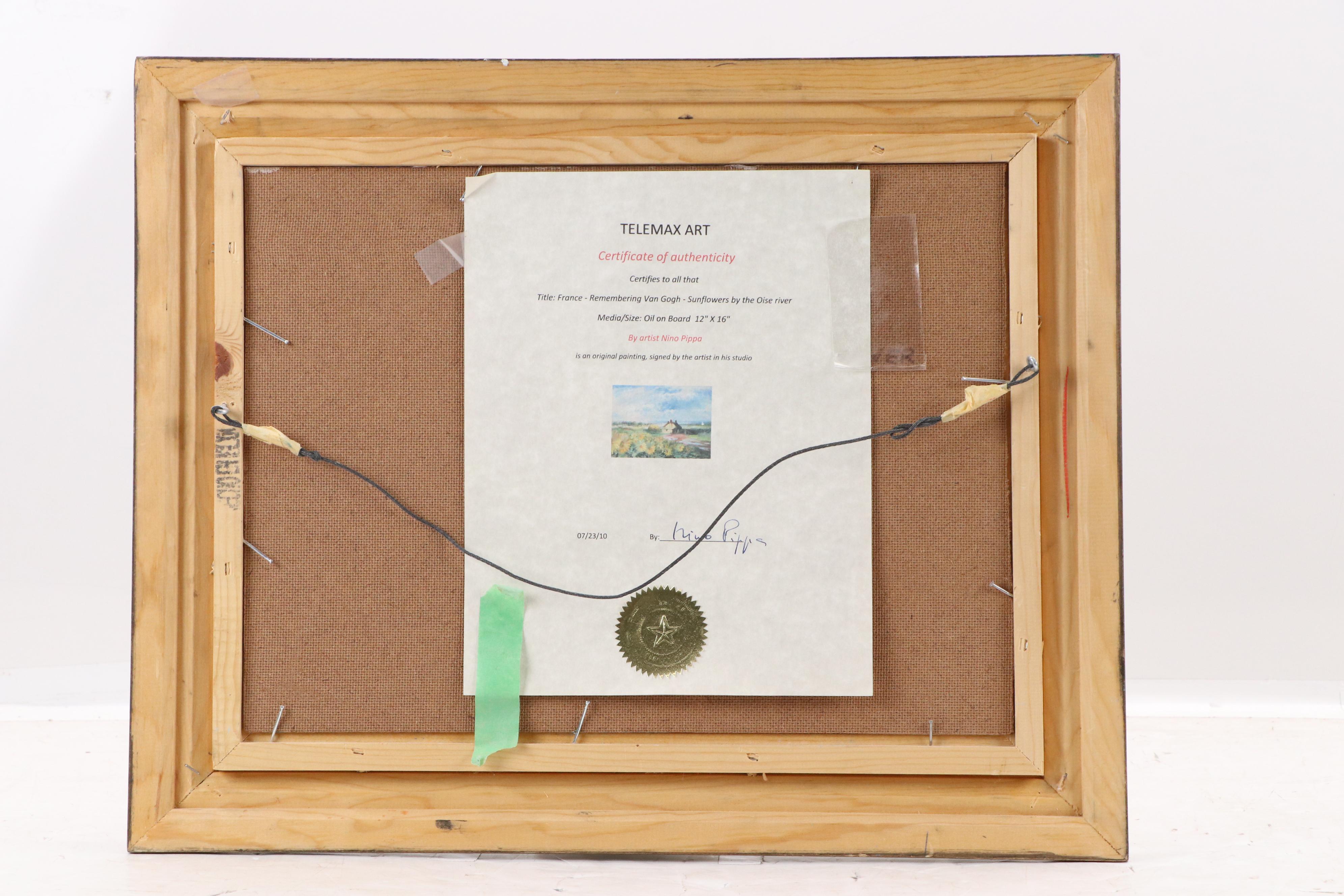 Nino Pippa Oil Painting "Remembering Van Gogh - Sunflowers by the Oise River"