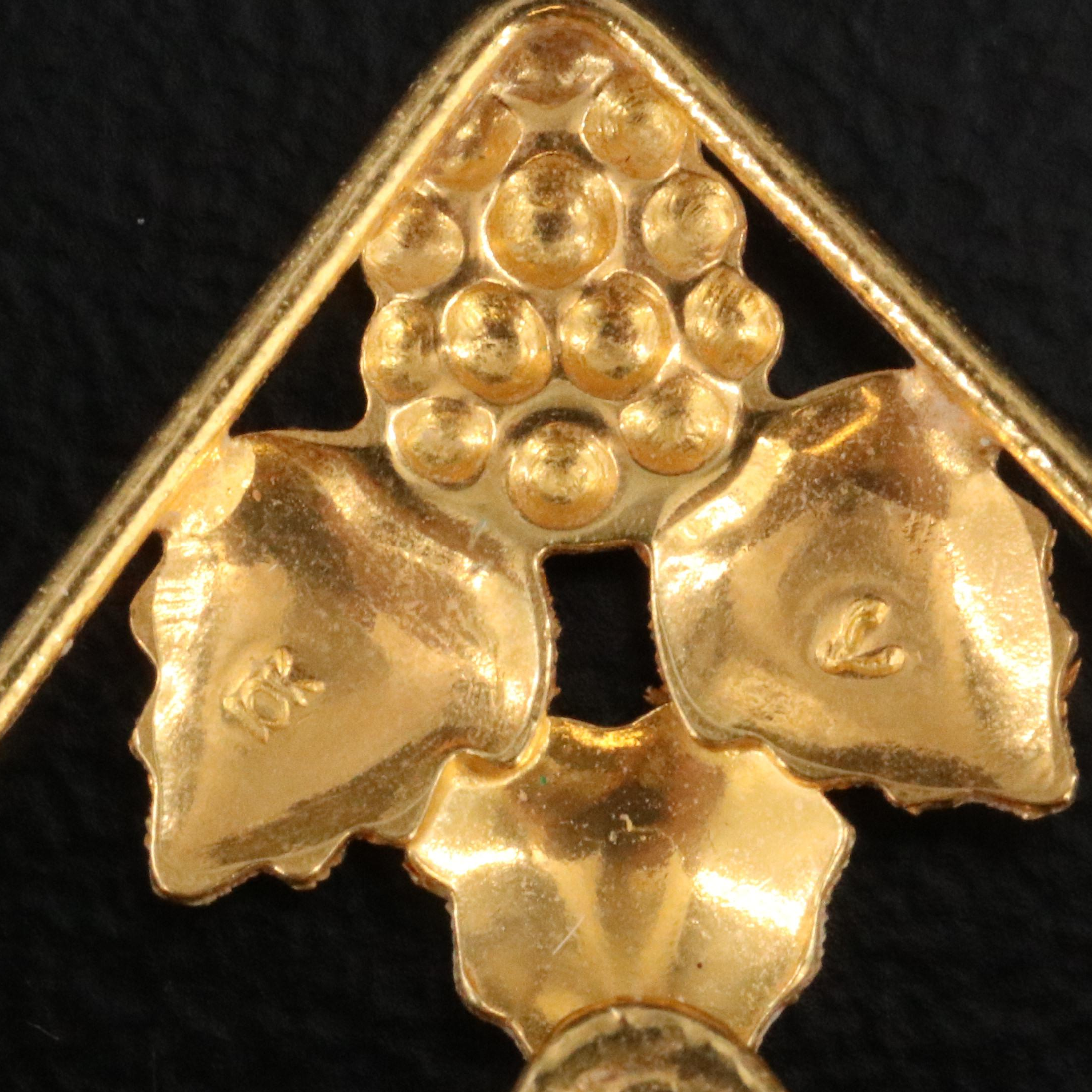 Landstrom's 10K Tri-Color Grape Leaf Pendant on Gold-Filled Chain Necklace