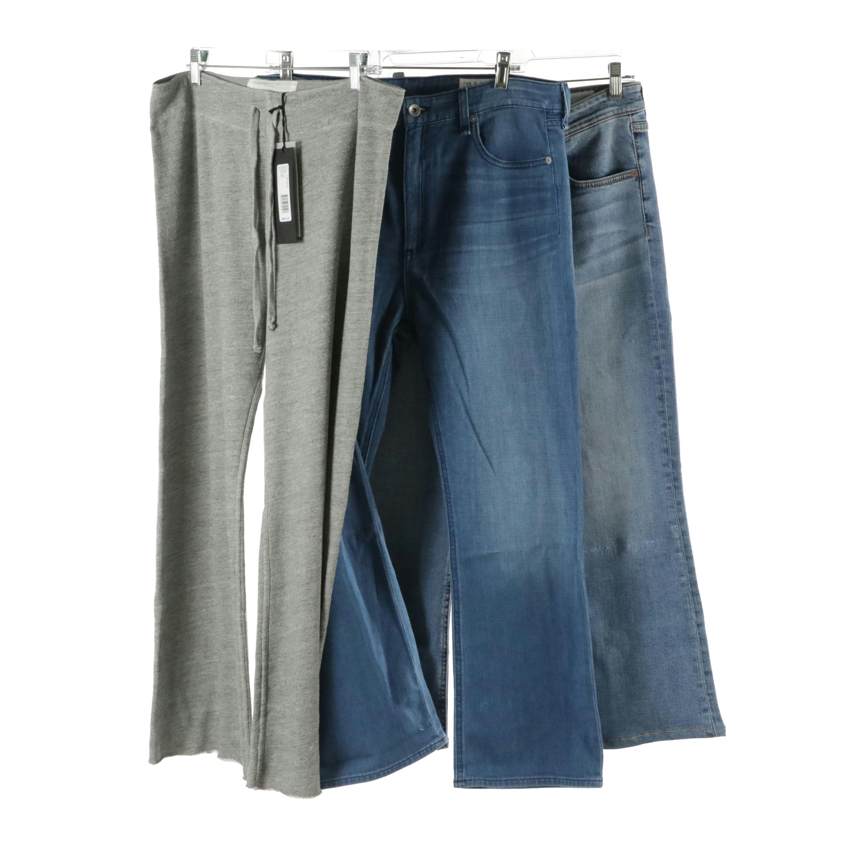 Nili Lotan Heather Grey Knit Sweatpants, Rag & Bone Denim Jeans, With Tags