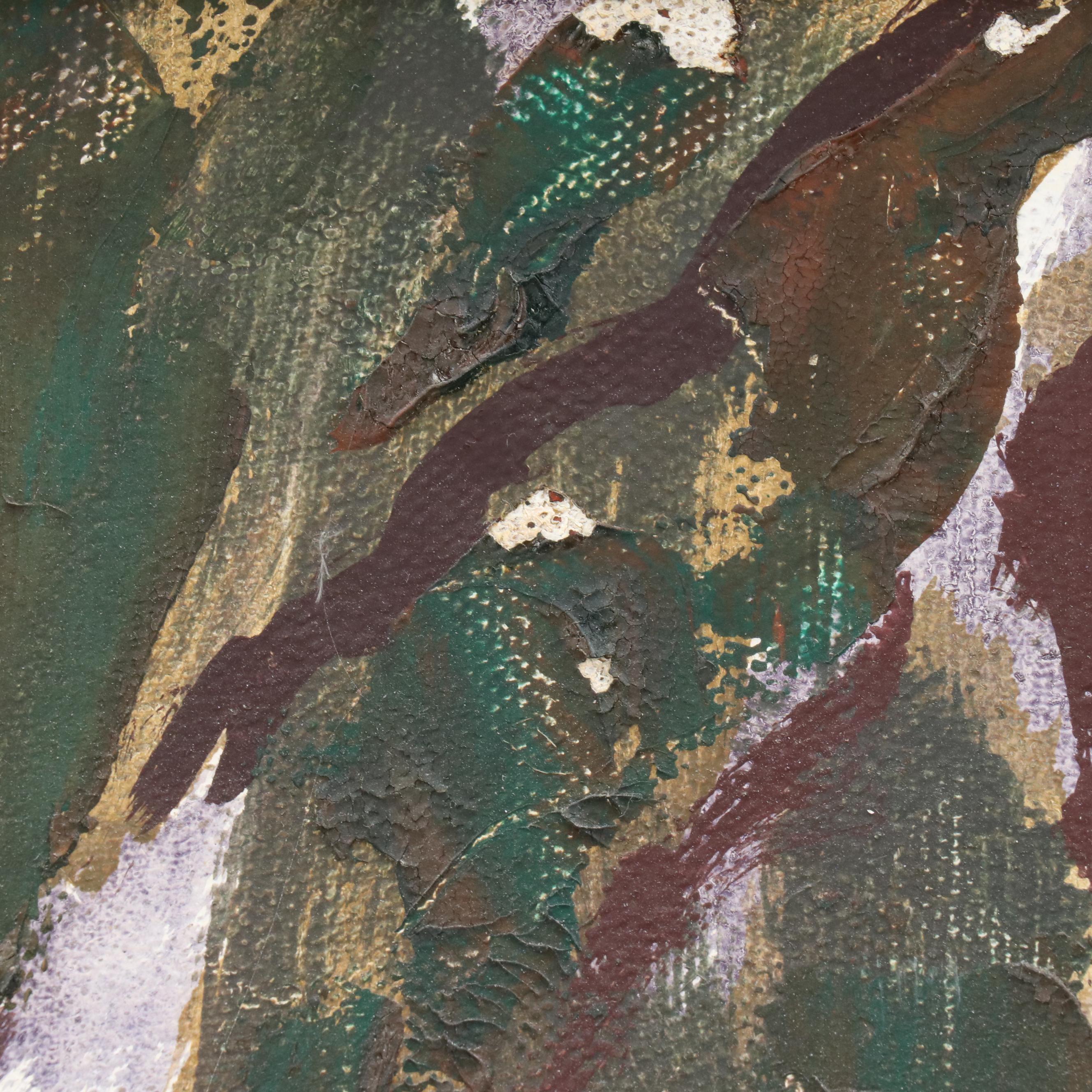 Ken Gore Palette Knife Oil Painting "Wet Snow," Late 20th Century