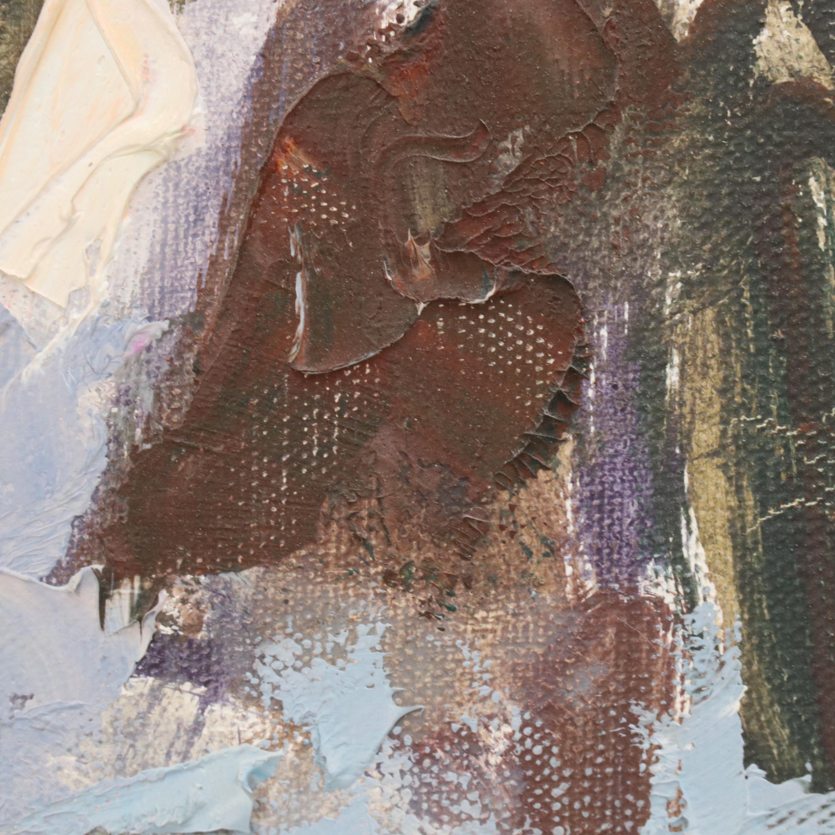 Ken Gore Palette Knife Oil Painting "Wet Snow," Late 20th Century