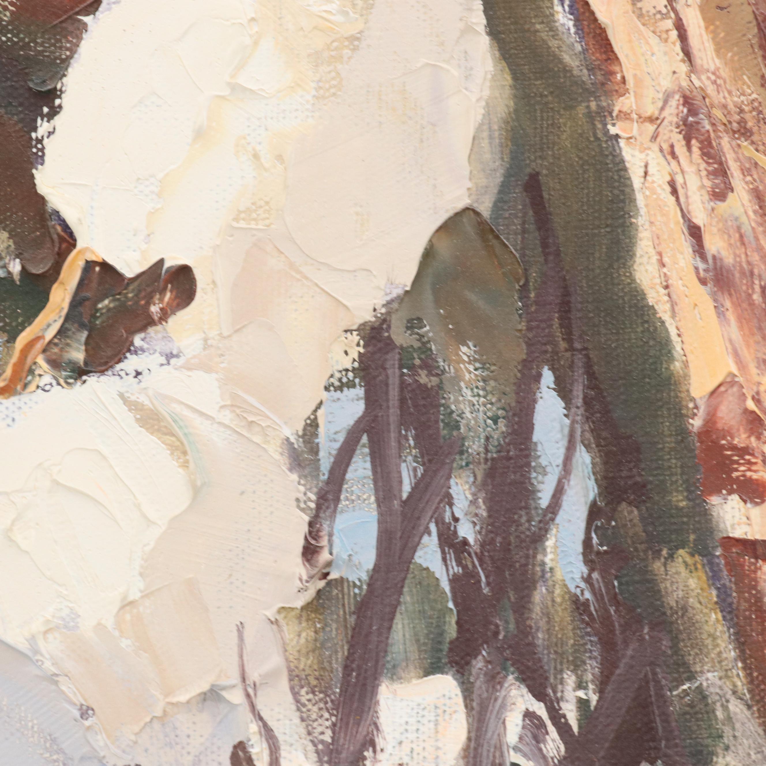 Ken Gore Palette Knife Oil Painting "Wet Snow," Late 20th Century