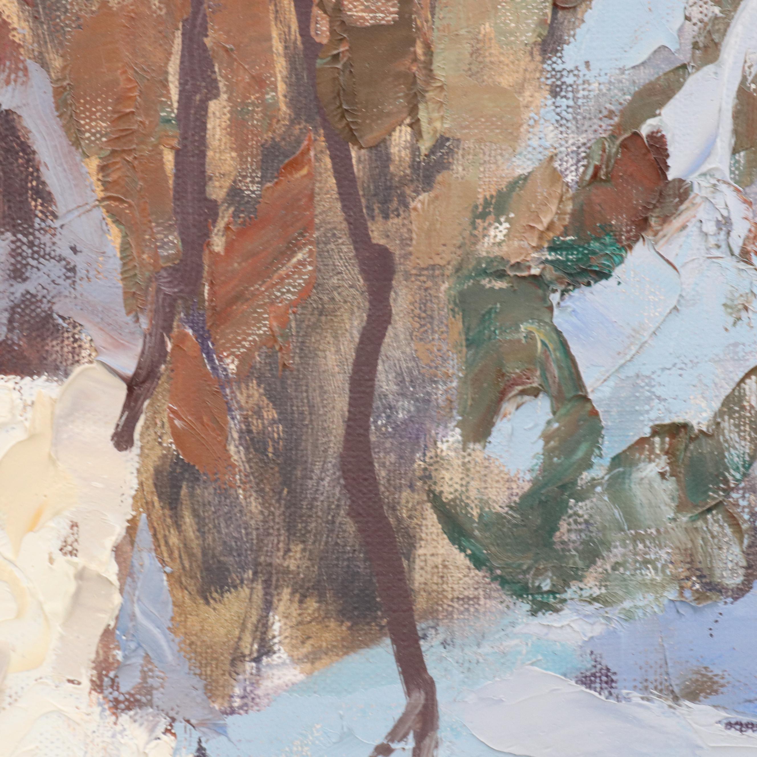 Ken Gore Palette Knife Oil Painting "Wet Snow," Late 20th Century