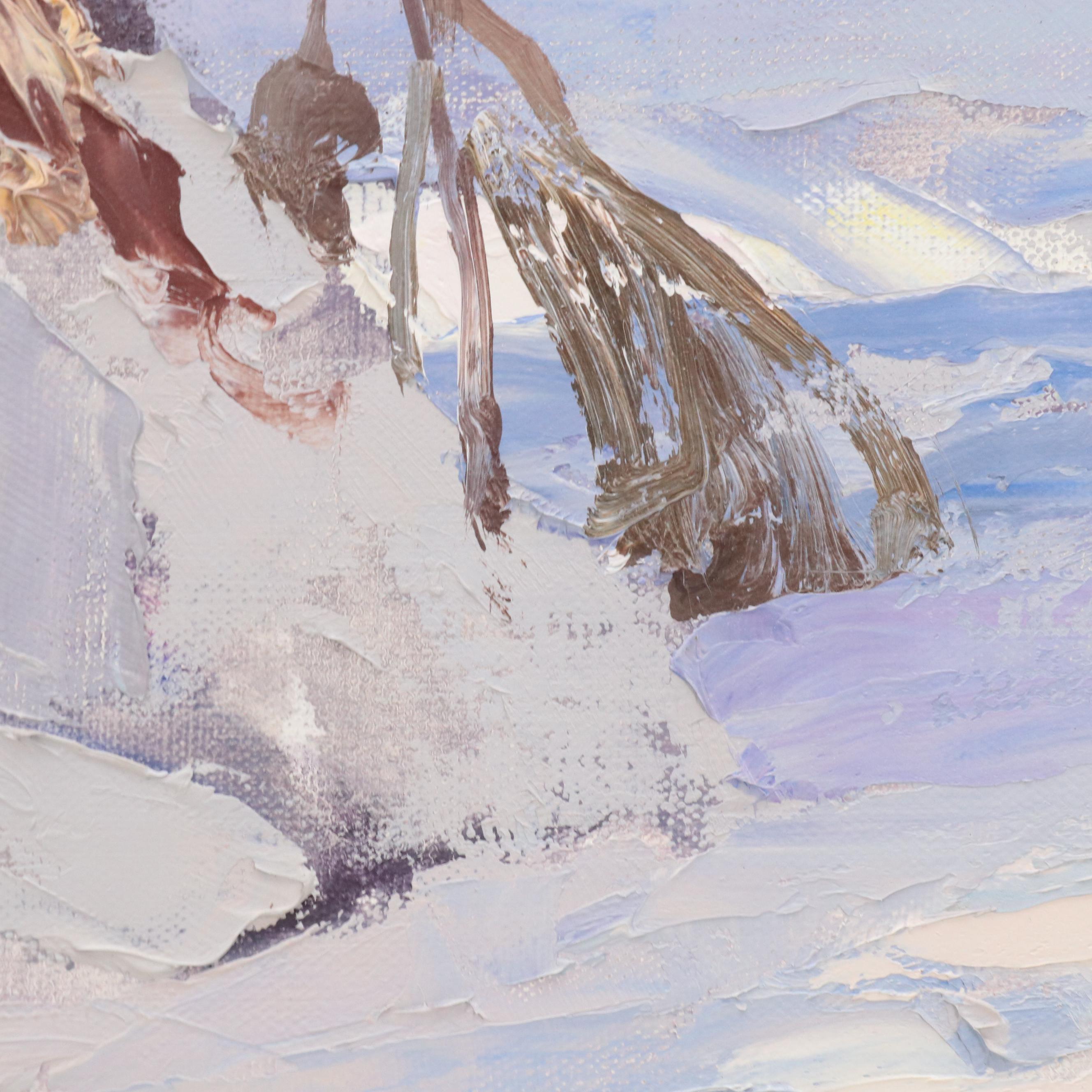 Ken Gore Palette Knife Oil Painting "Wet Snow," Late 20th Century