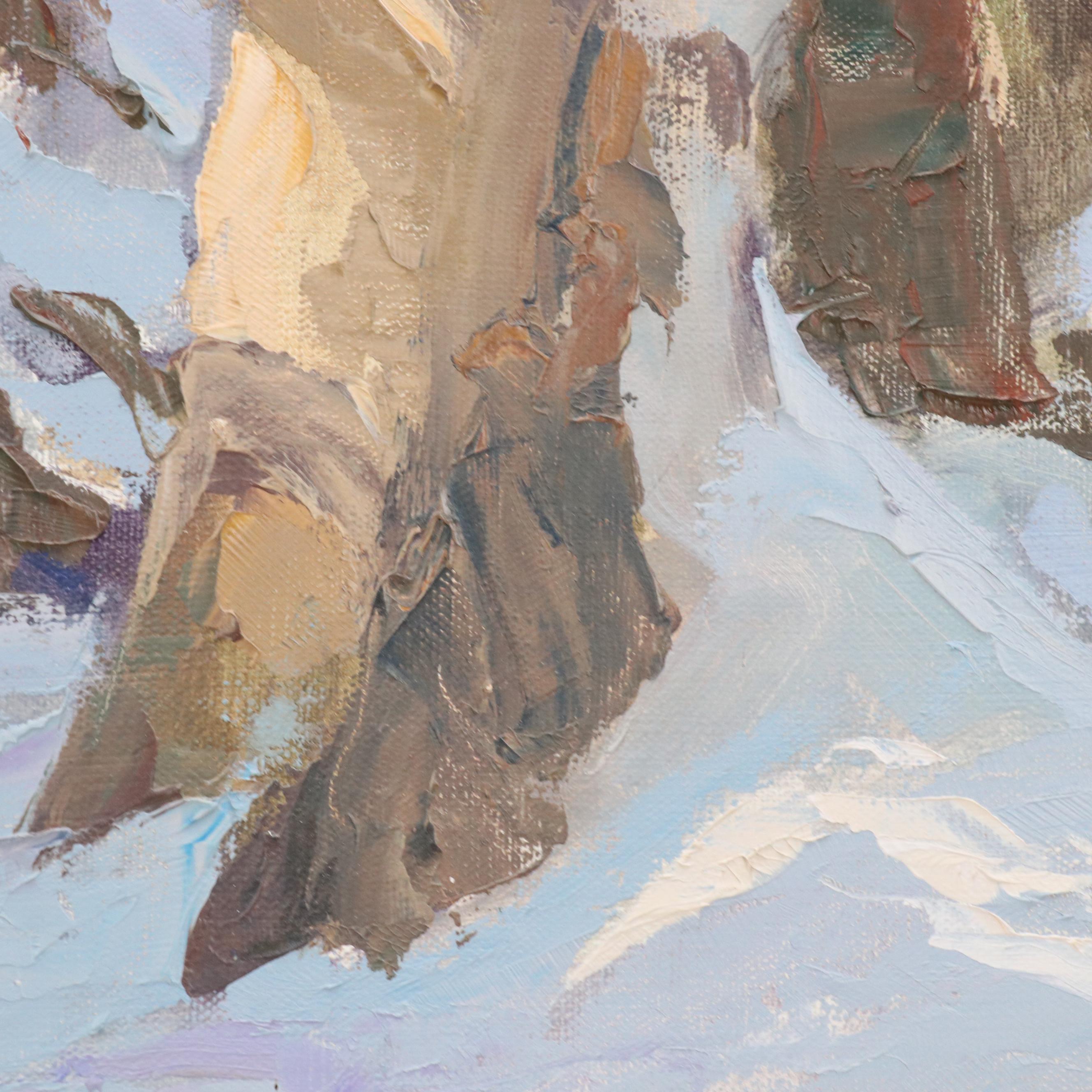 Ken Gore Palette Knife Oil Painting "Wet Snow," Late 20th Century