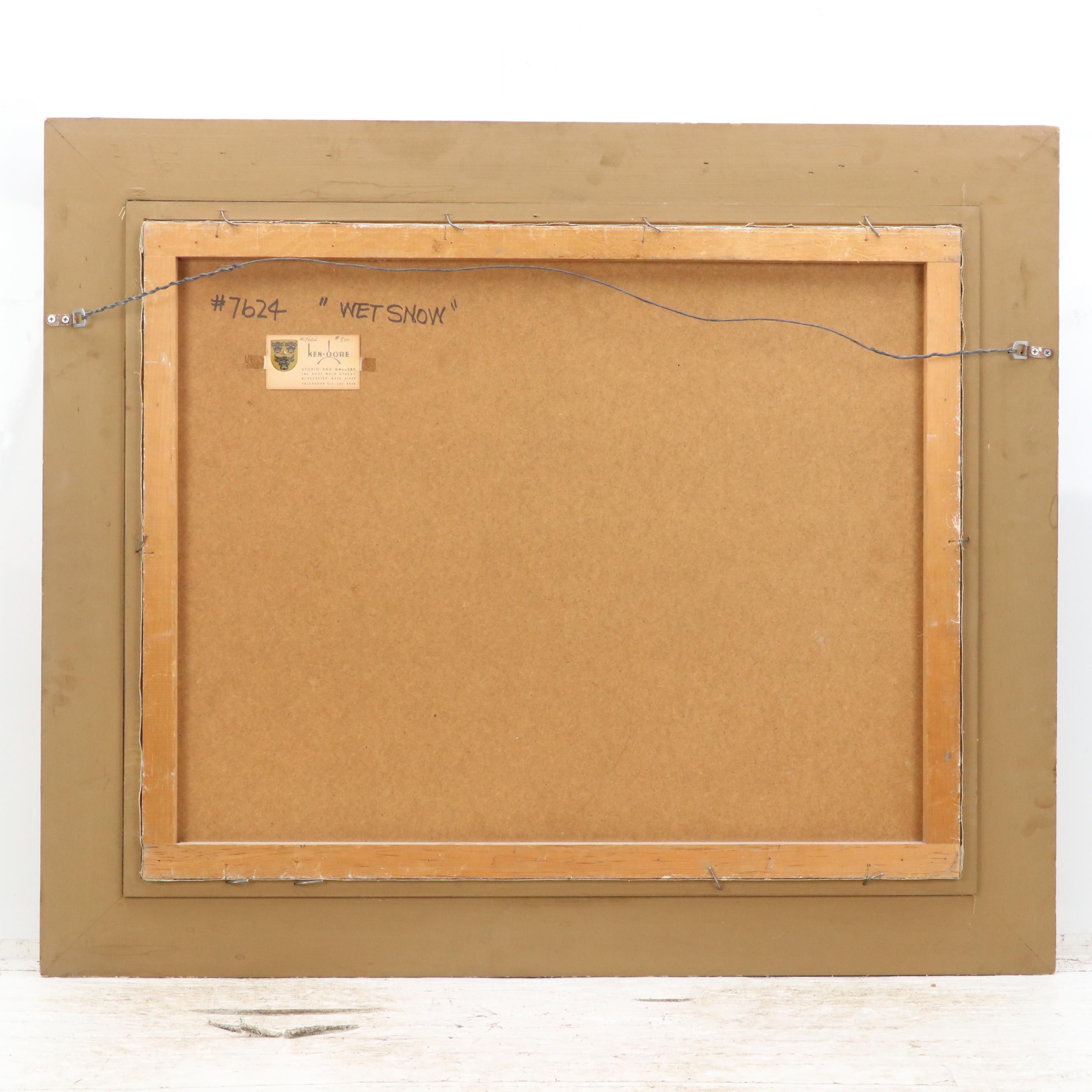 Ken Gore Palette Knife Oil Painting "Wet Snow," Late 20th Century