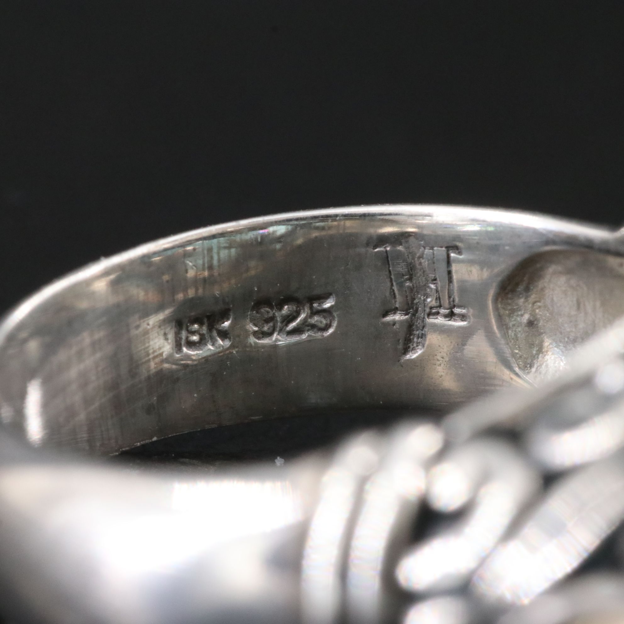 John Hardy Batu Sari Sterling and 18K Blue Topaz Ring