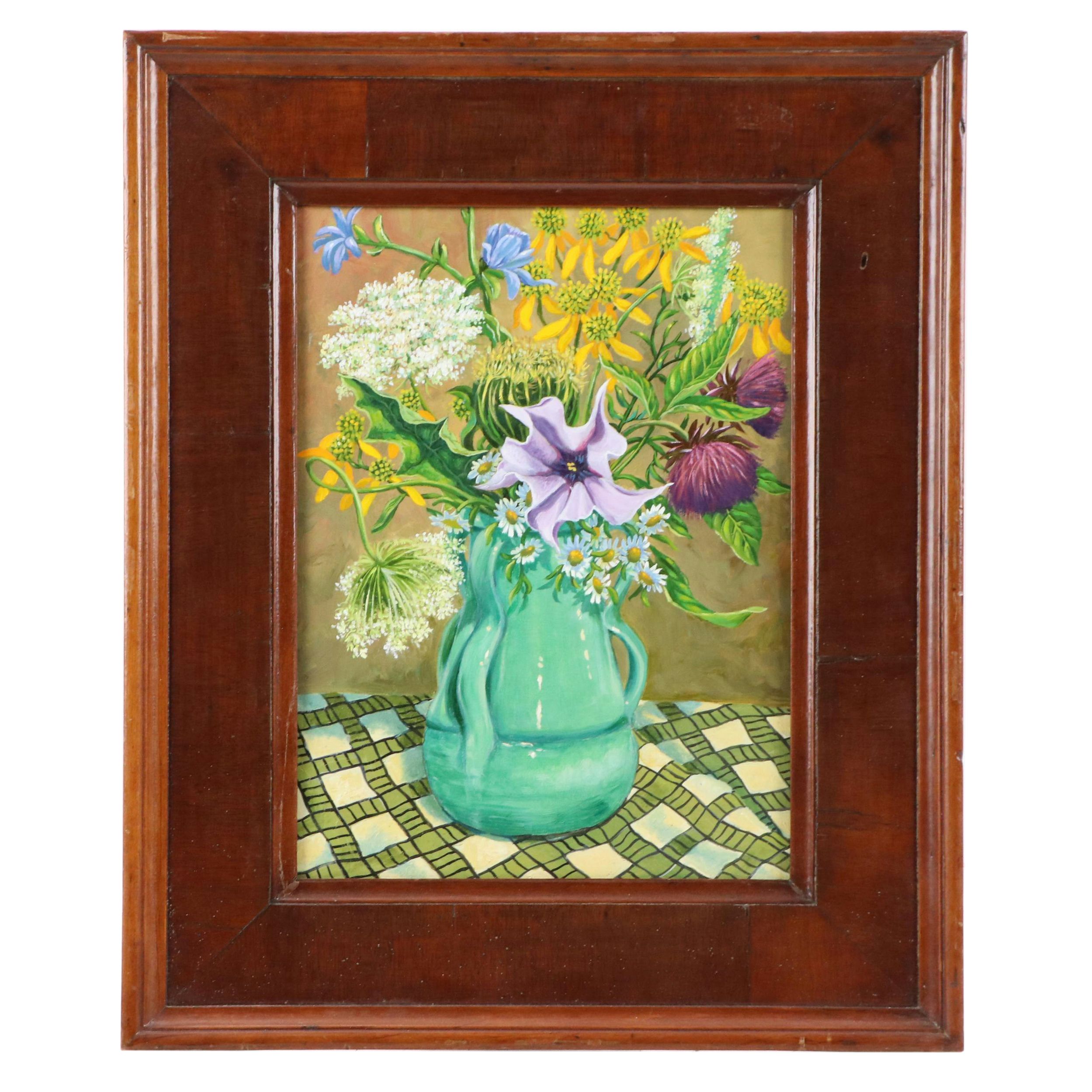 Lee Funderburg Painting "Still Life With Turquoise Vase," 1999