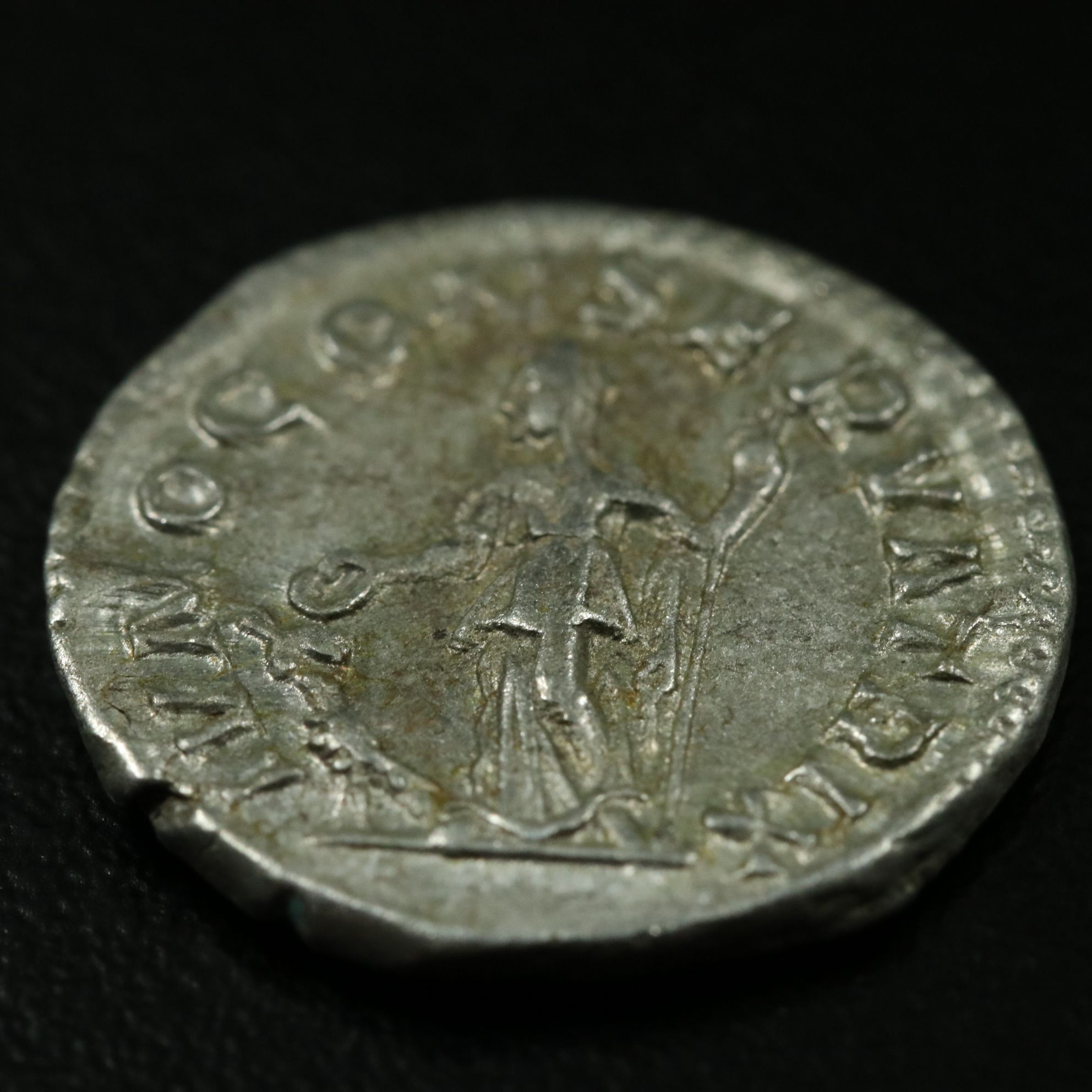 Ancient Roman Imperial AR Denarius Coin off Julia Mamaea, ca. 222 A.D.