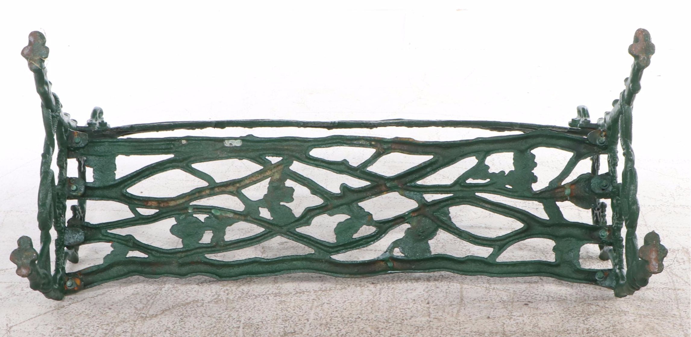 Painted Green Cast Iron Bench