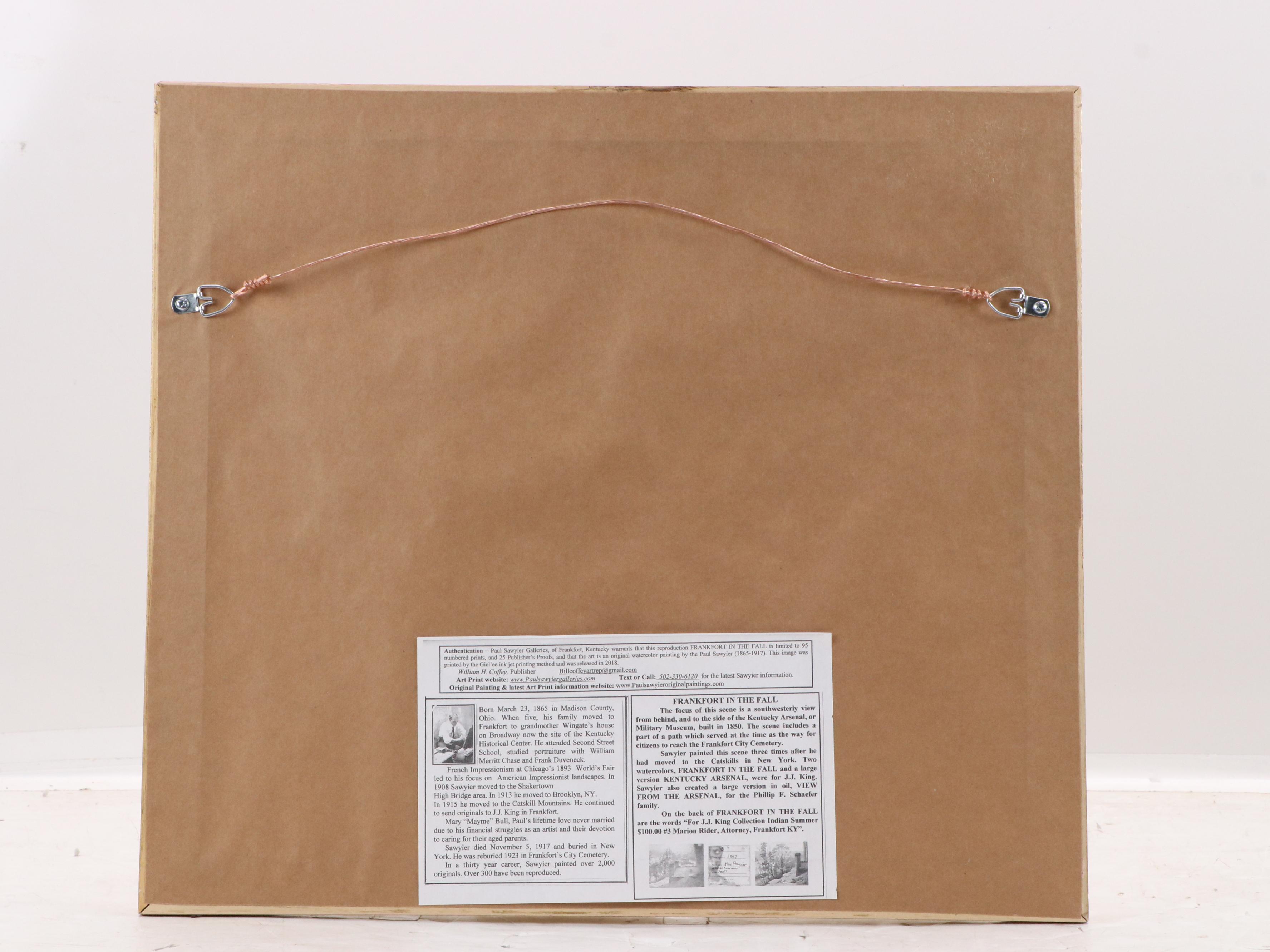 After Paul Sawyier Landscape Giclée "Frankfort in the Fall"