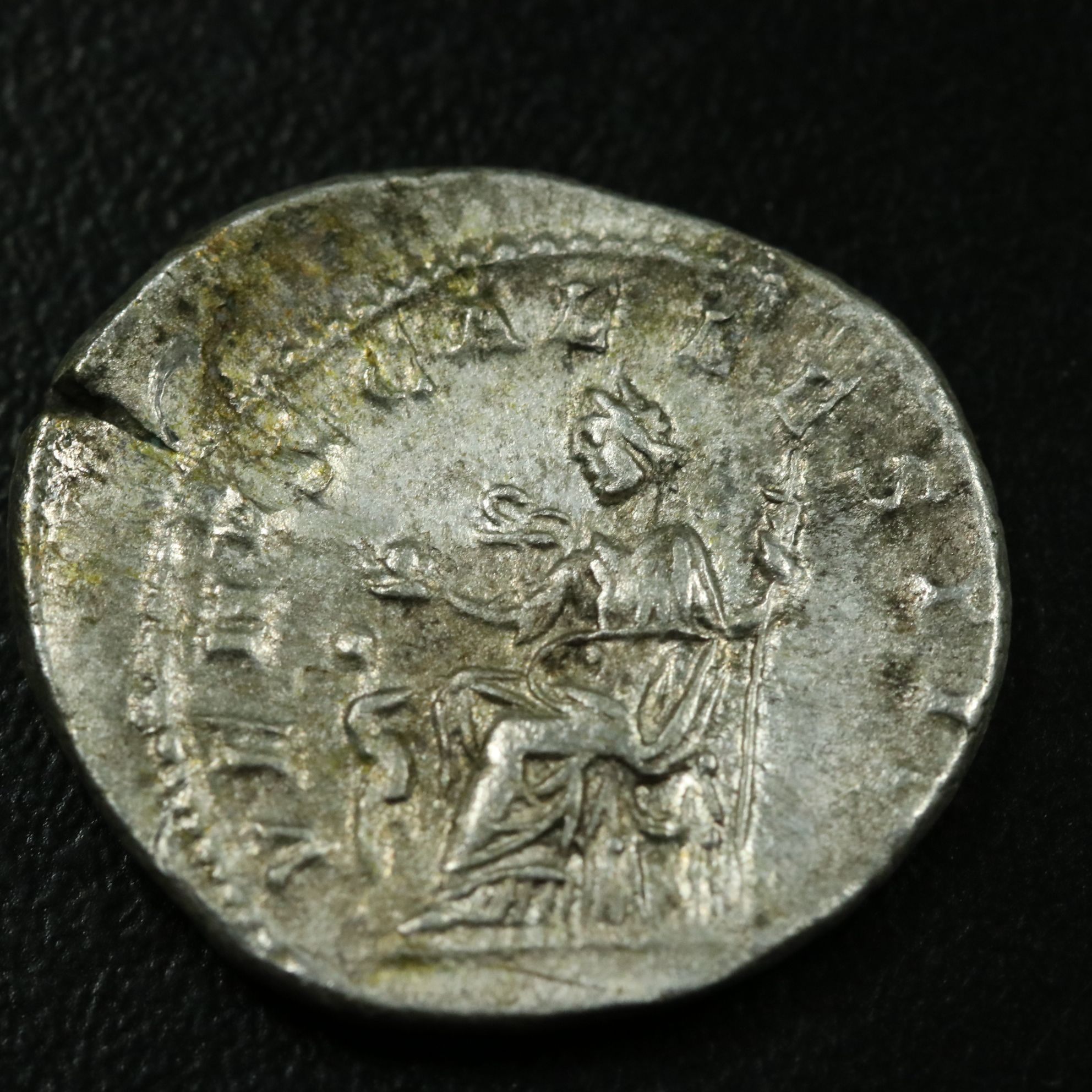 Ancient Roman Imperial AR Denarius Coin of Julia Soaemias, ca. 220 A.D.