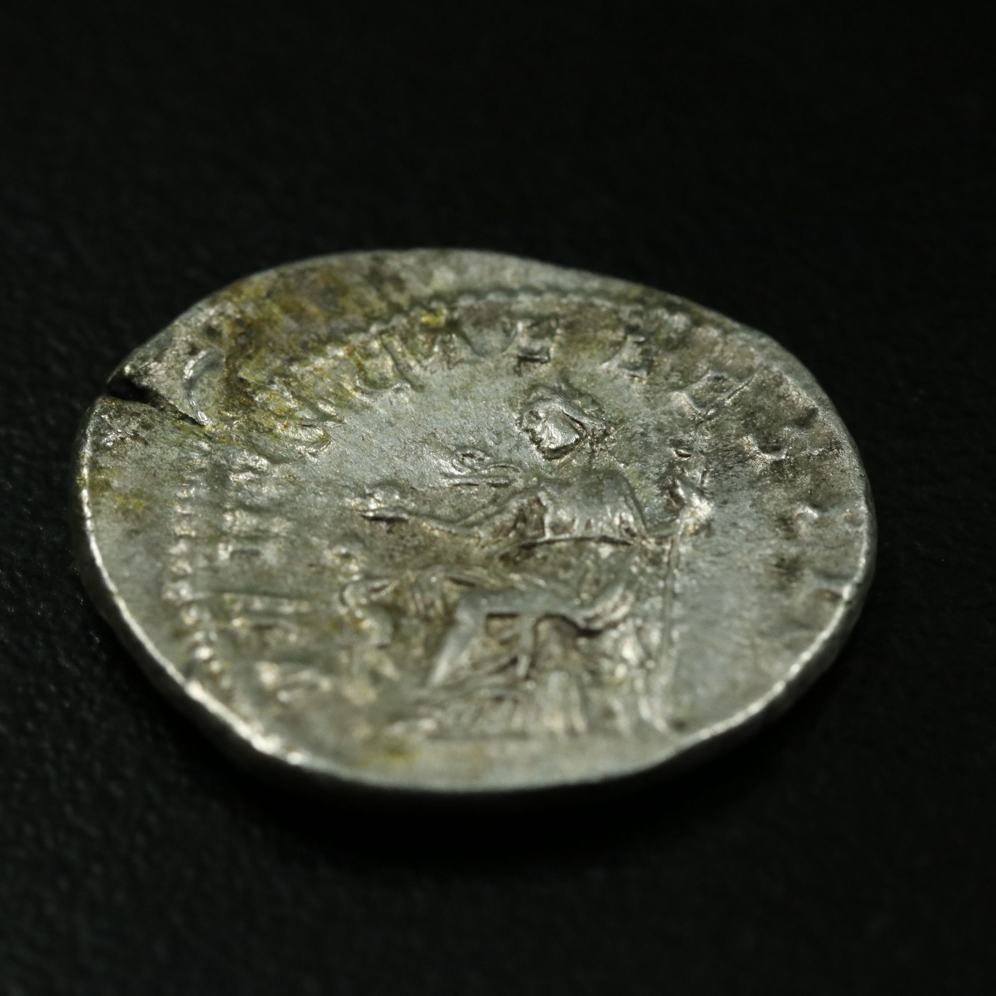 Ancient Roman Imperial AR Denarius Coin of Julia Soaemias, ca. 220 A.D.