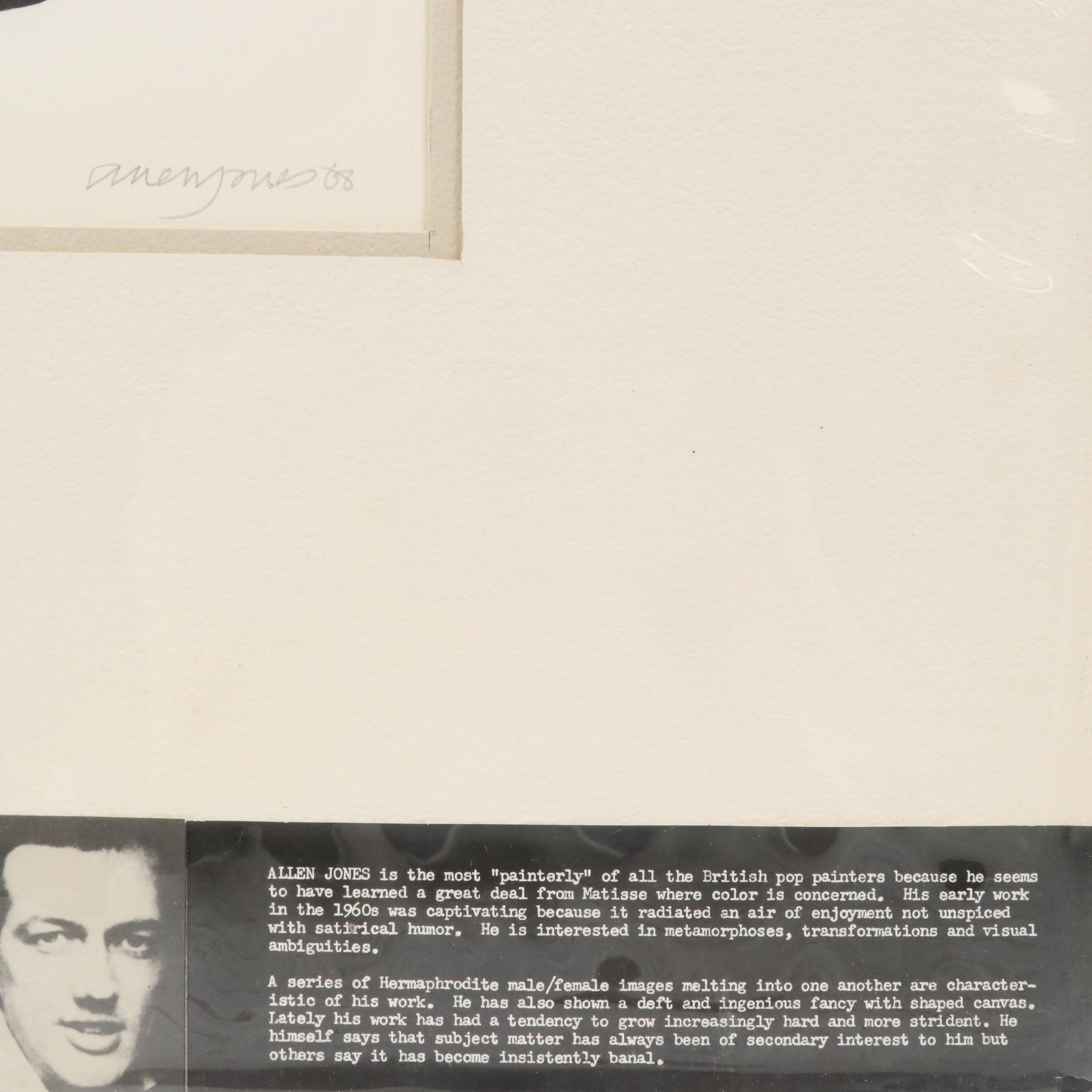 Allen Jones Lithograph "Shoe," 1968