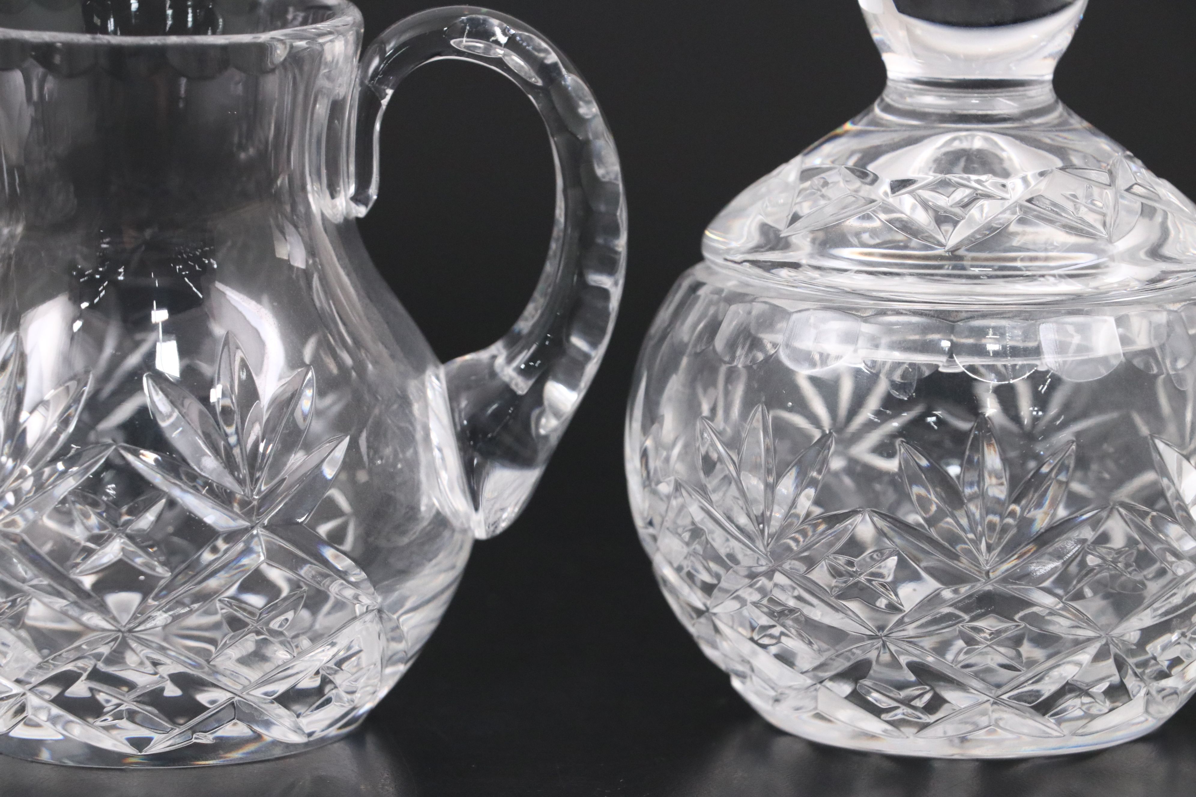American Brilliant Cut Crystal Celery Dish with Cruet and Other Crystal Décor