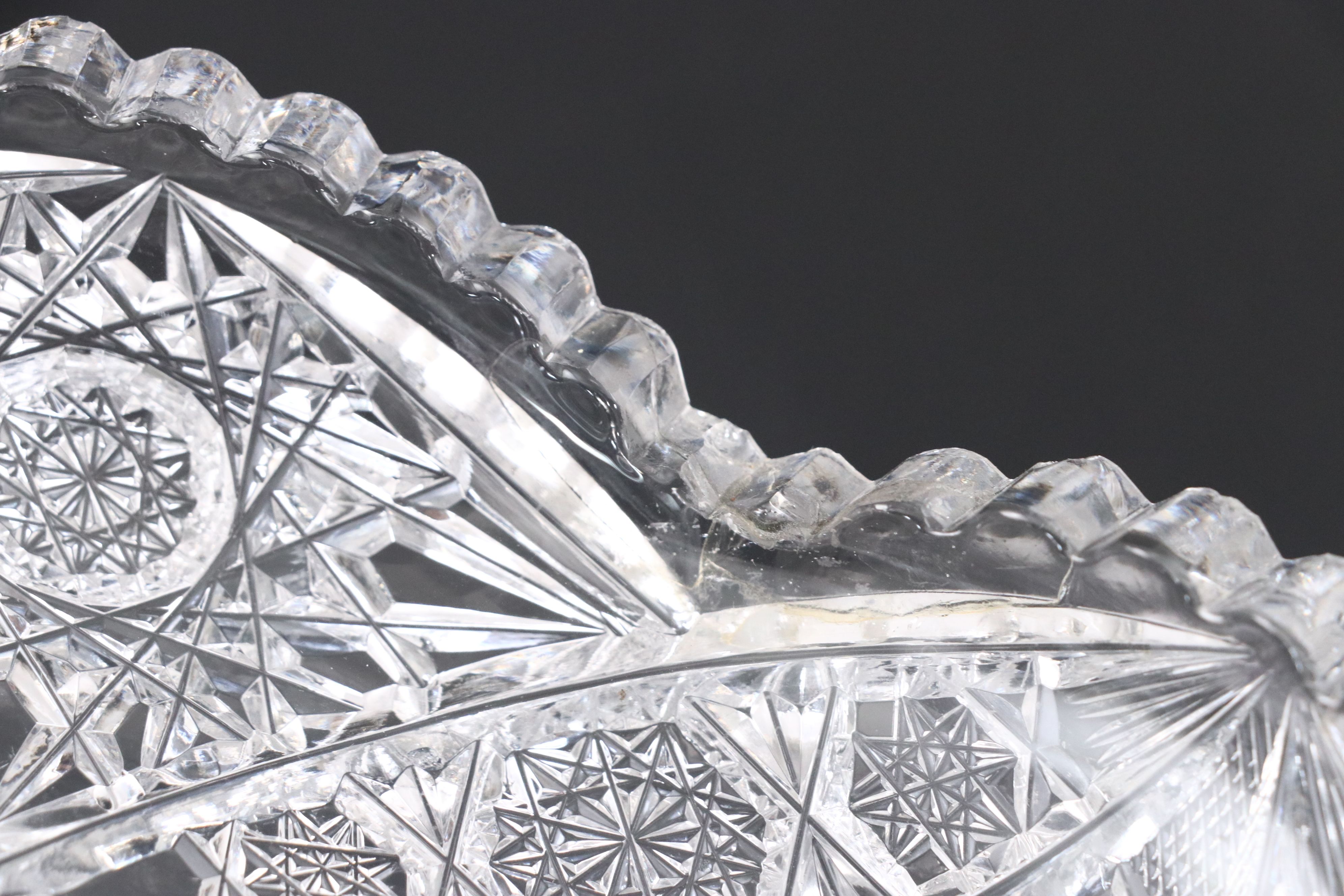 American Brilliant Cut Crystal Celery Dish with Cruet and Other Crystal Décor